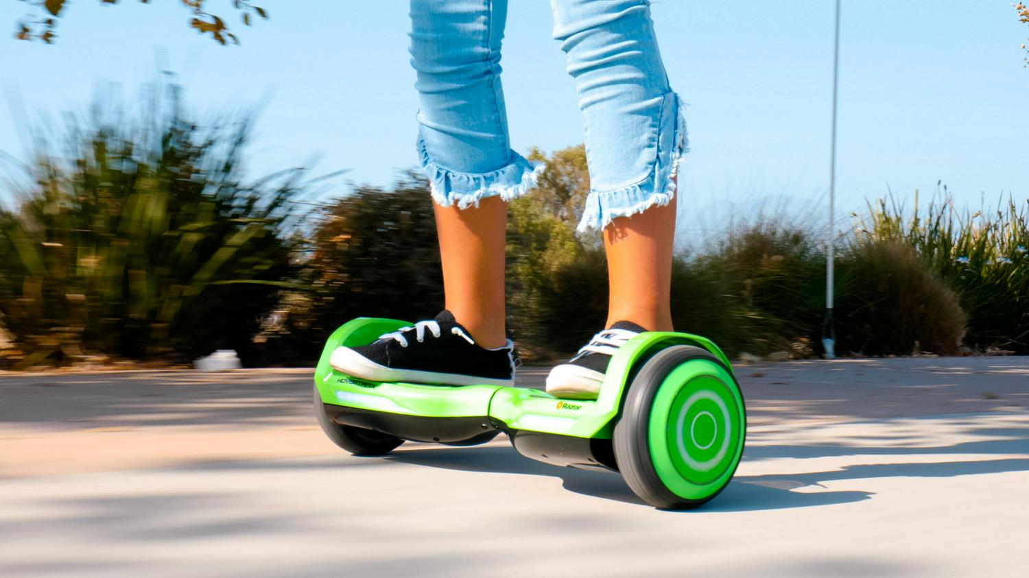Razor Hovertrax Brights - Green with LED Lights. UL2272 Certified Hoverboard for Child Age 8+