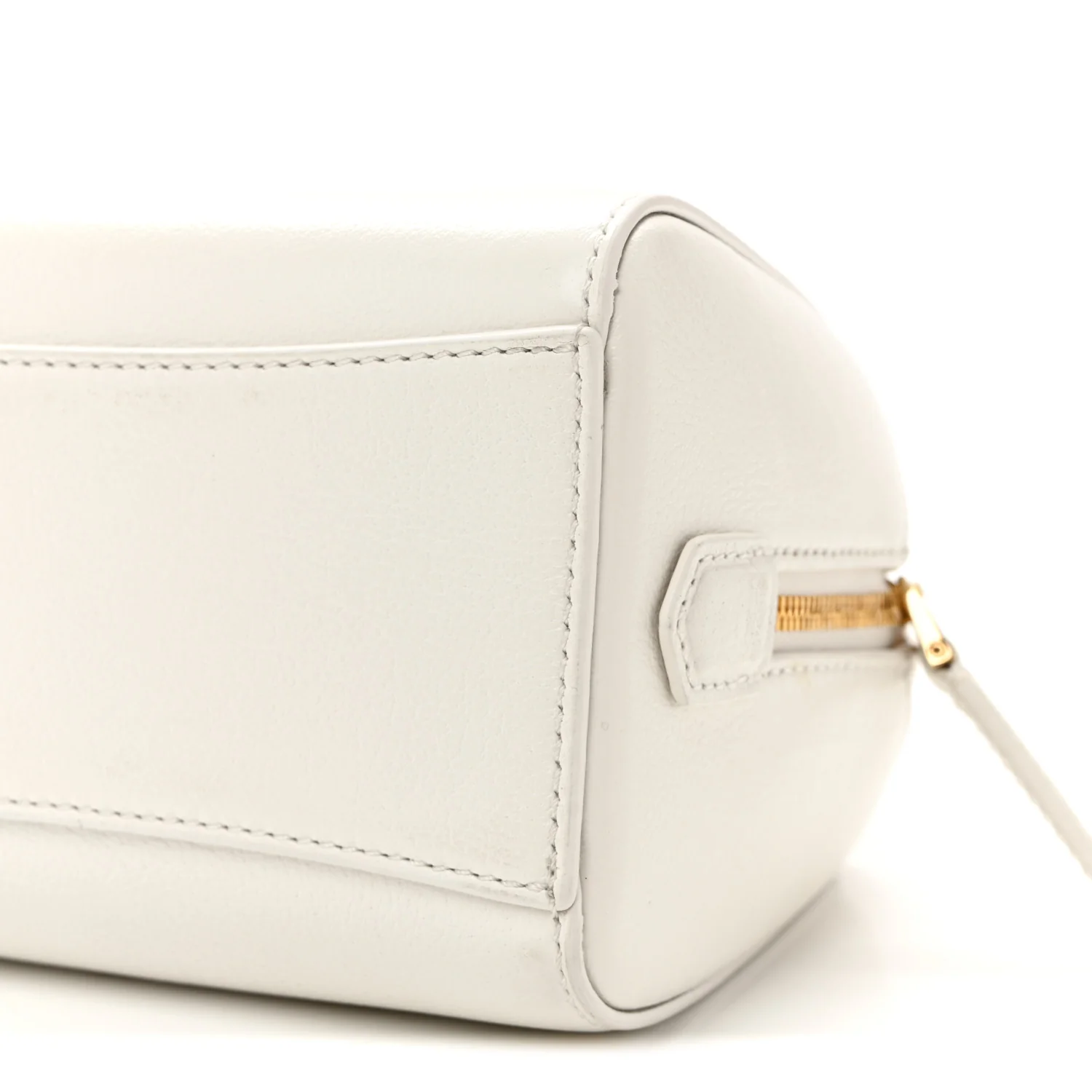 Tumbled Buffalo Micro Antigona Cube Bag White