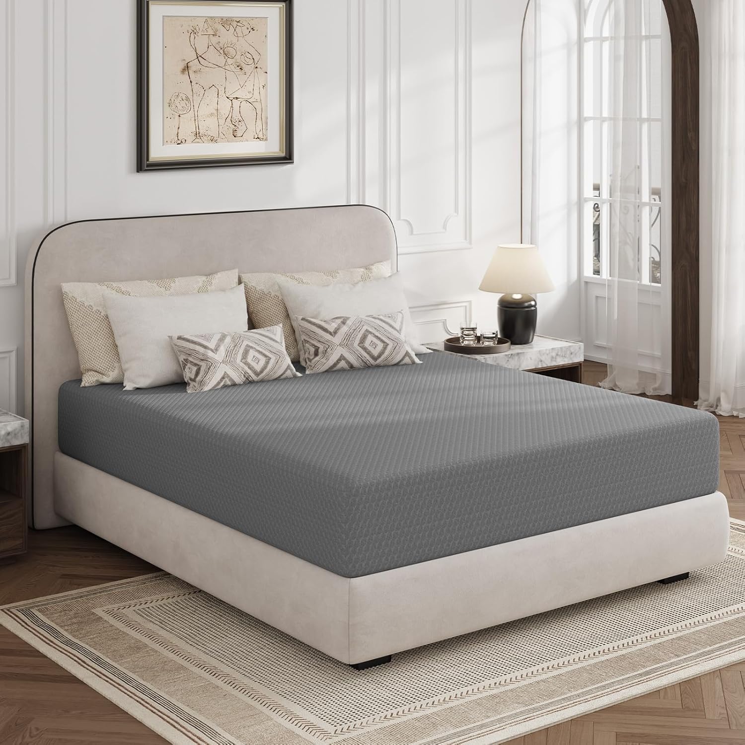 Matelas Novilla Queen 30 cm, matelas en mousse à mémoire de forme Queen pour un sommeil frais et un soulagement des points de pression, matelas en mousse à température équilibrée pour une dissipation optimale de la chaleur, matelas certifié CertiPUR-