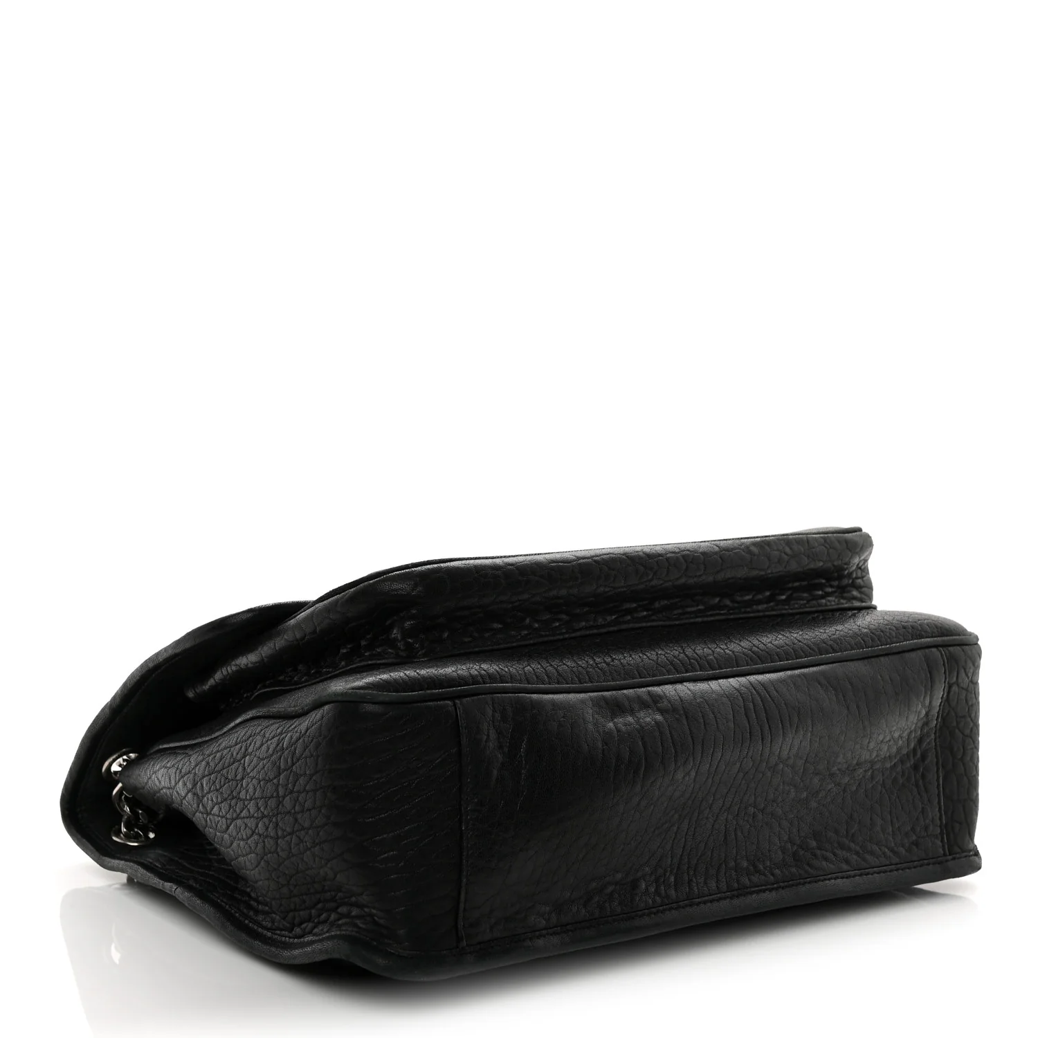 Grained Lambskin Monogram Large Niki Chain Satchel Black