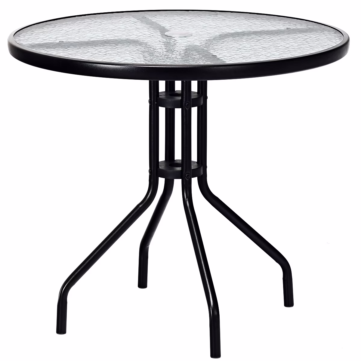 Patiojoy 32 Round Garden Bar Glass Table Patio Umbrella Deck Outdoor Furniture