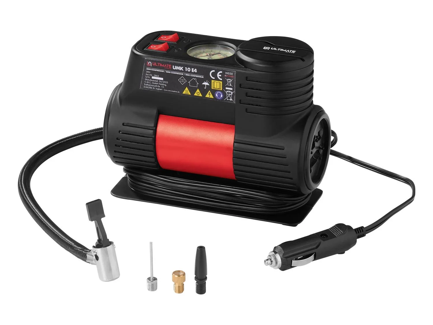 ULTIMATE SPEED Mini compresseur UMK 10 E4, 10,3 bar, 12 V