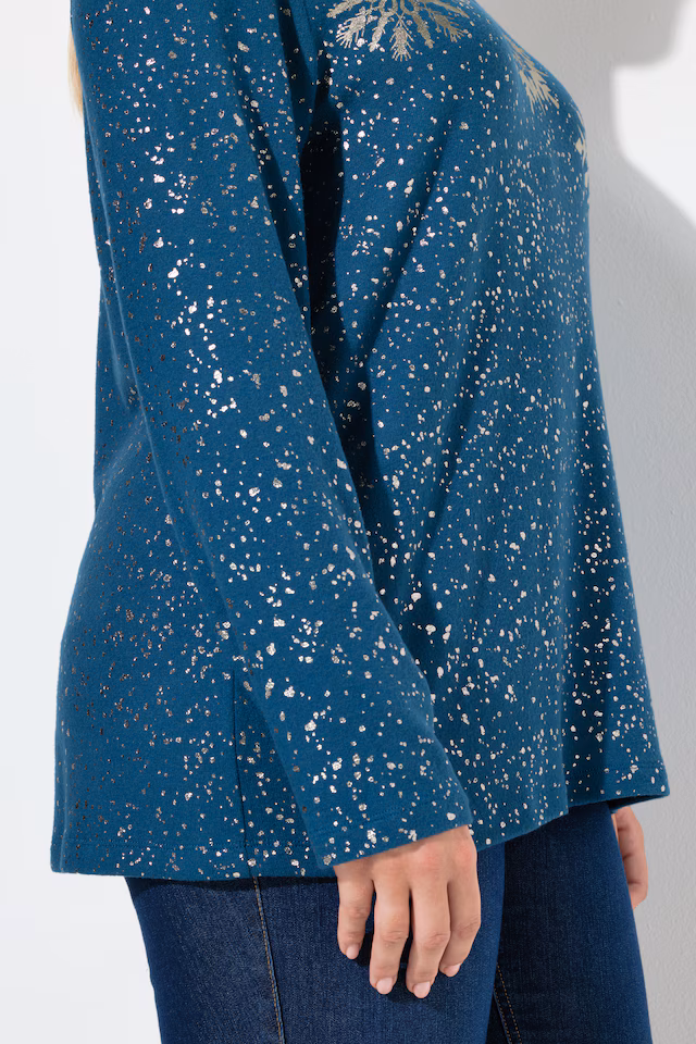 Metallic Snowflake Sweatshirt