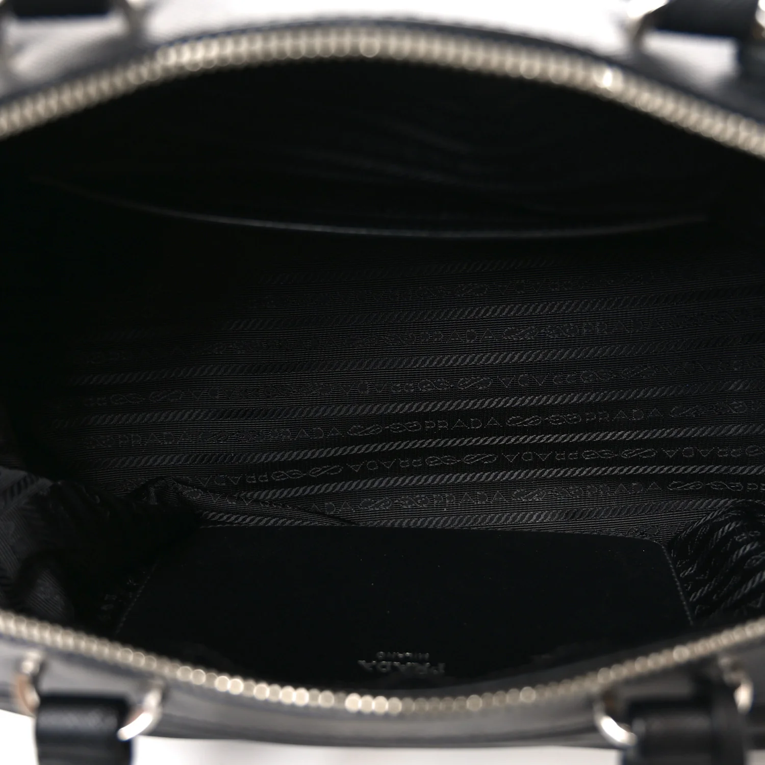 Nylon Saffiano Top Handle Bag Black