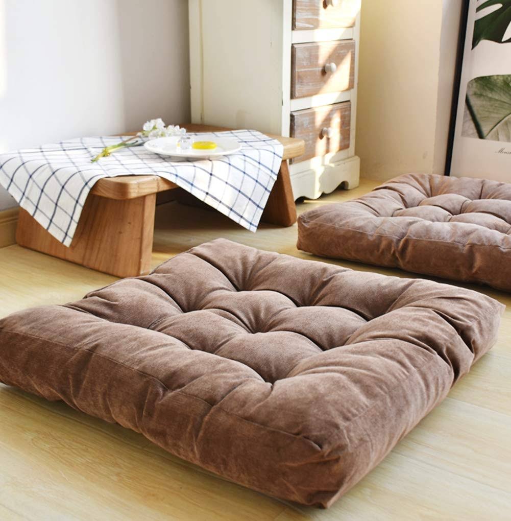 HIGOGOGO Floor Pillow, Square Meditation Pillow for Seating on Floor Solid Thick Tufted Seat Cushion Meditation Cushion for Yoga Living Room Sofa