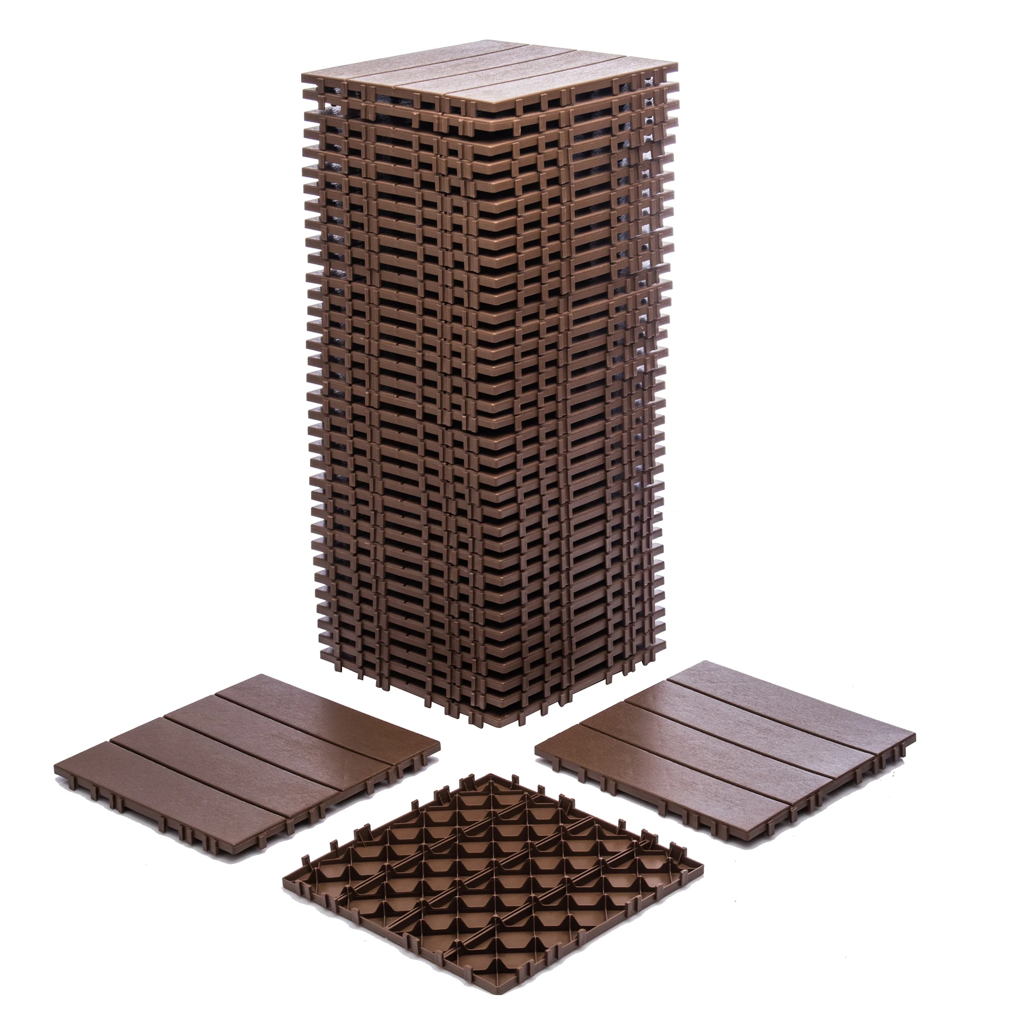 76-Pack Plastic Interlocking Deck Tiles 68.80 Sq.Ft Outdoor Plastic Flooring Super Durable Waterproof All-Weather Indoor/Outdoor(Gray) - Image 8