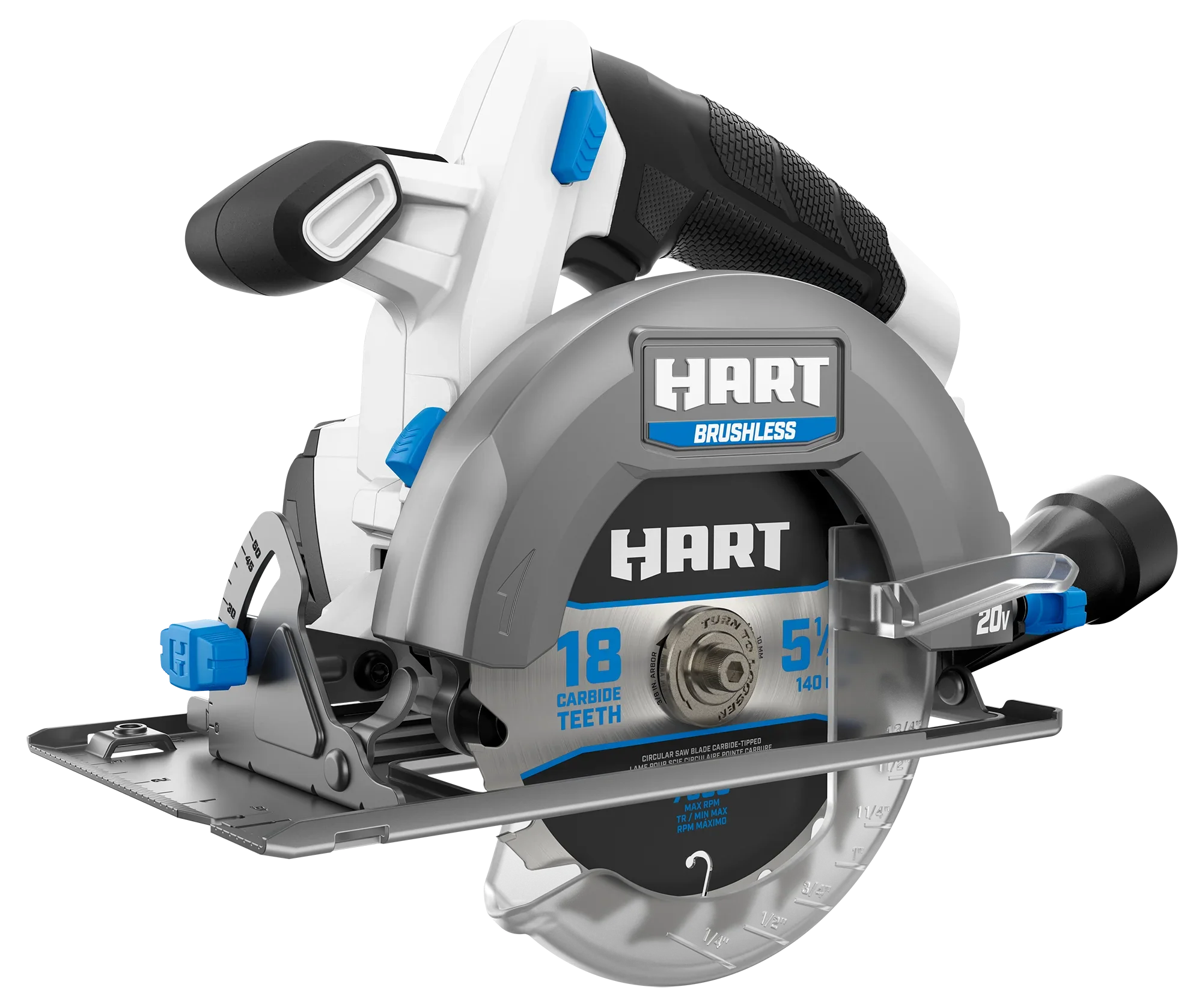 HART 20-Volt Brushless 5-1/2-inch Compact Circular Saw with 4Ah Battery and Charger Starter Kit Bundle