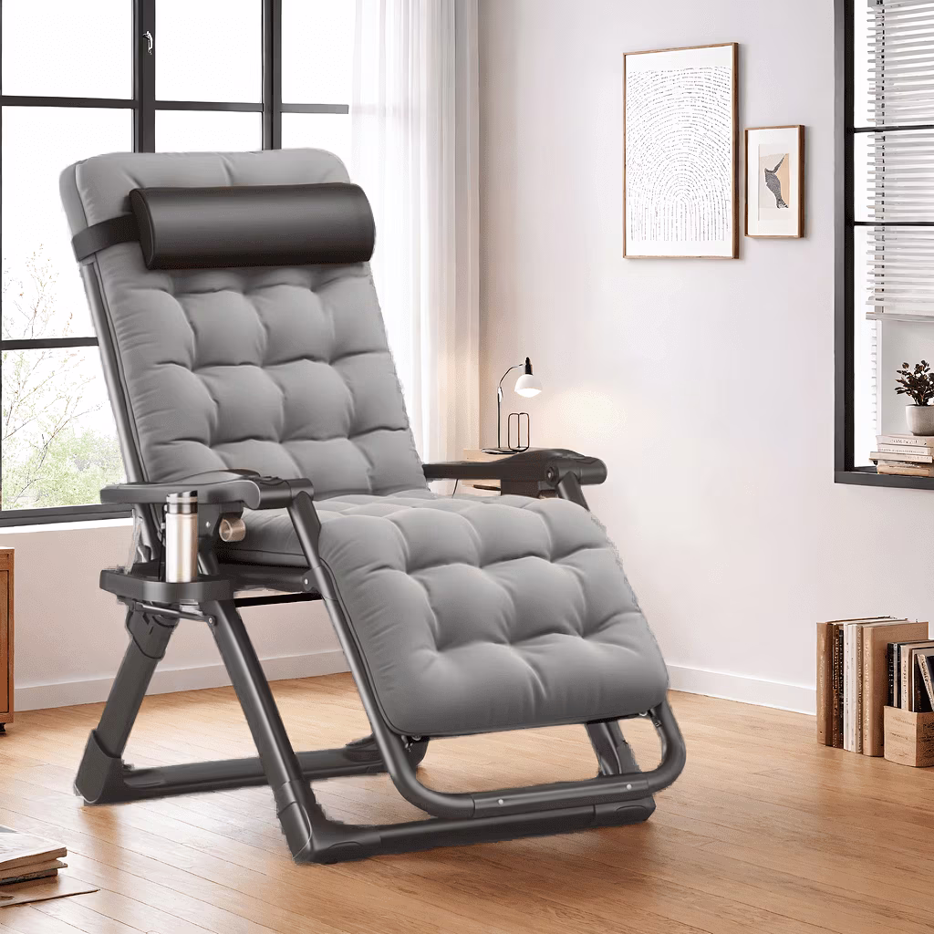 Naipo Zero Gravity Chair, Outdoor Foldable Padded Lounge Chair Recliner with Side Table, 353 lb Lounge Chair Sleep Relaxing, Winner