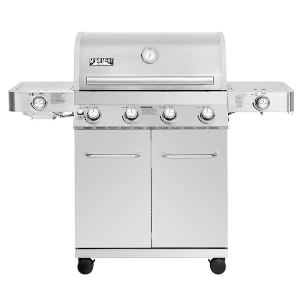 4-Burner Propane Gas Grill in Stainless with LED Controls, Side and Side Sear Burners - Image 9