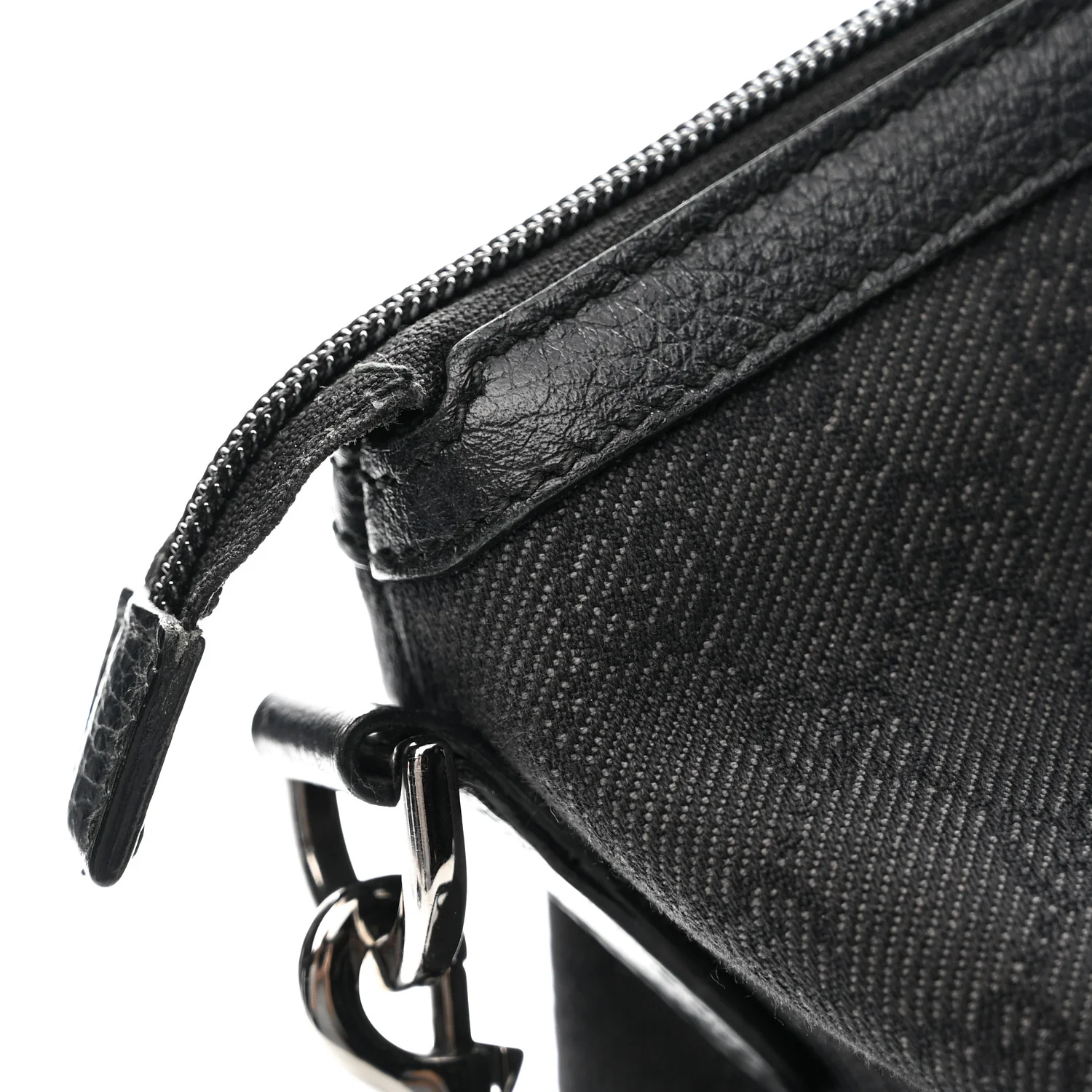 Nylon Monogram Medium GG Charm Dome Satchel Black