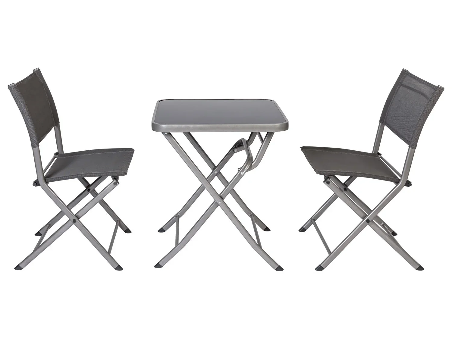 LIVARNO home Salon de balcon Houston, 3 pices, argent/gris