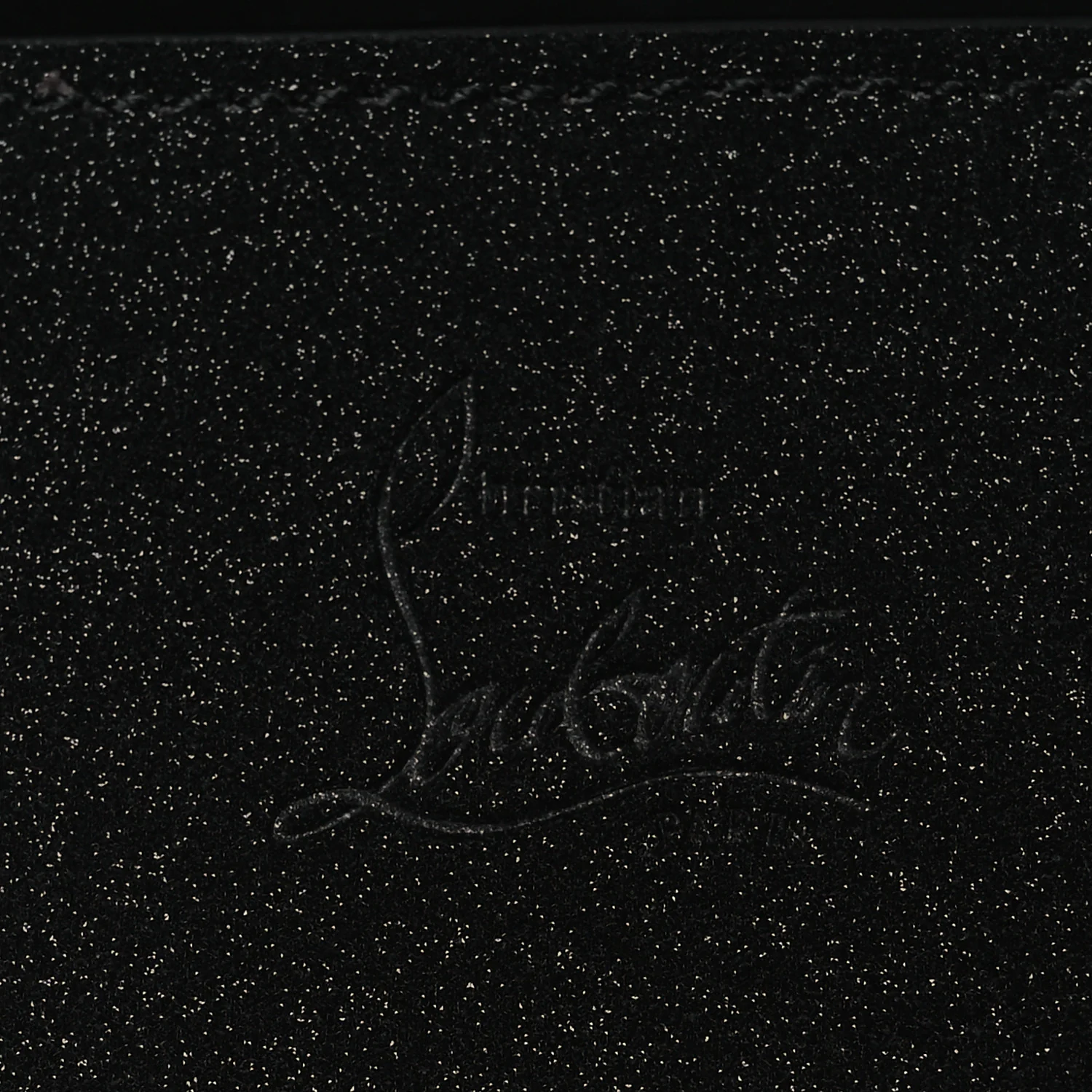 Suede Glitter Calfskin Embellished Paloma Clutch Black