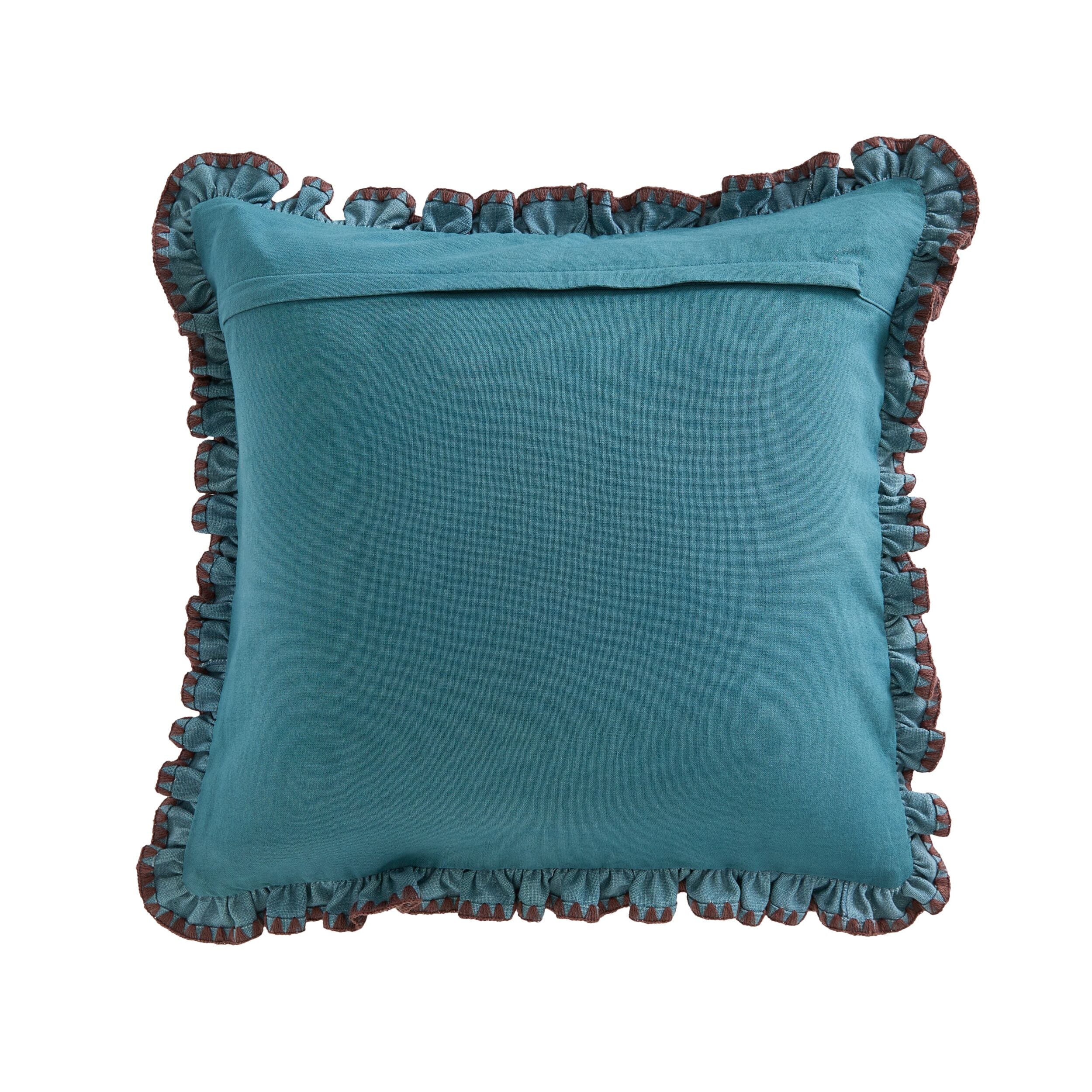 Rosalia Ruffle Cushion Storm Blue 50x50cm