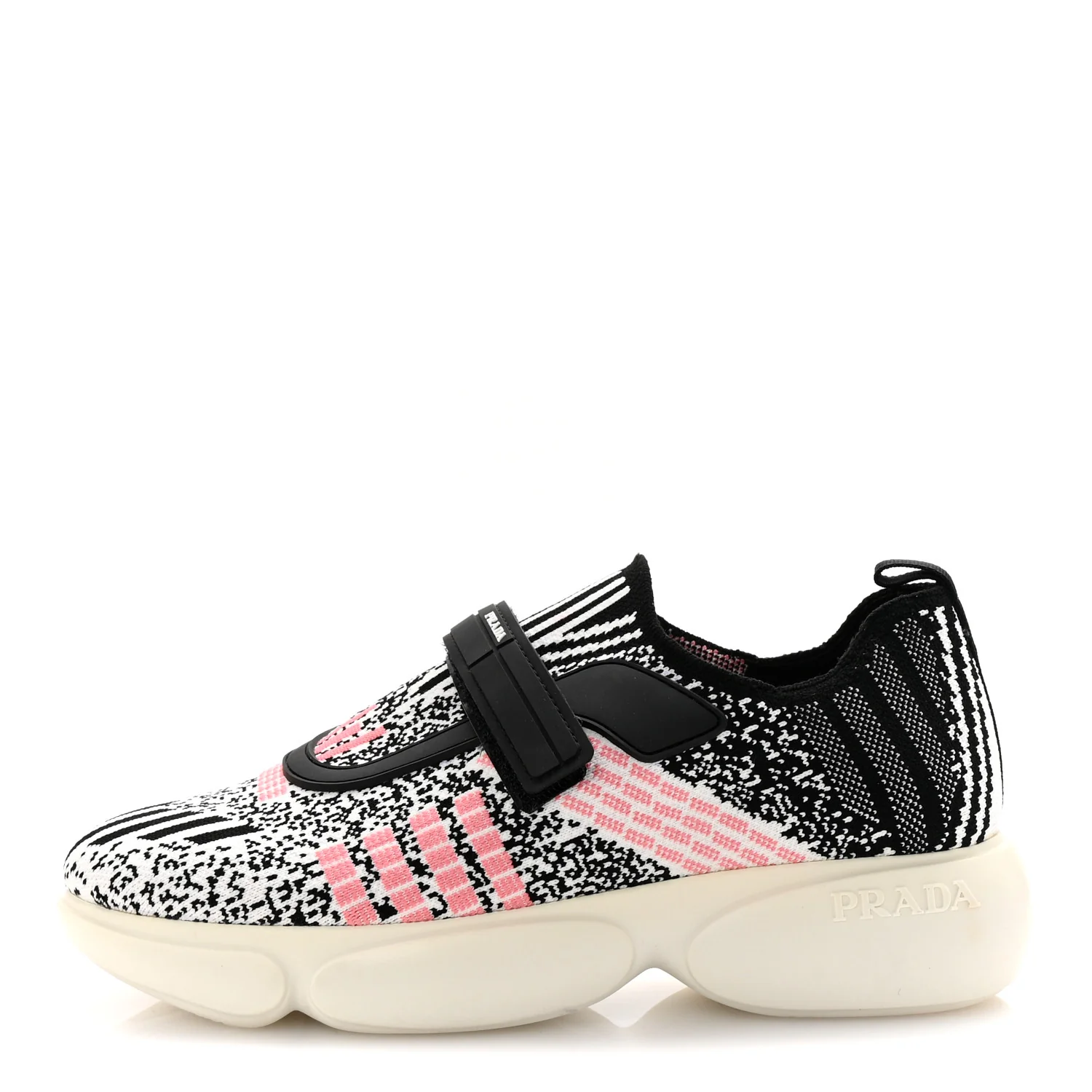 Rubber Knit Printed Fabric Cloudbust Air Sneakers 37 White Pink Black