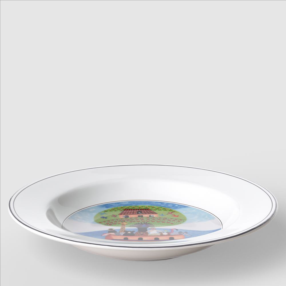Design Naif Soup bowl - Multi-colored, 8.8'', Premium Porcelain