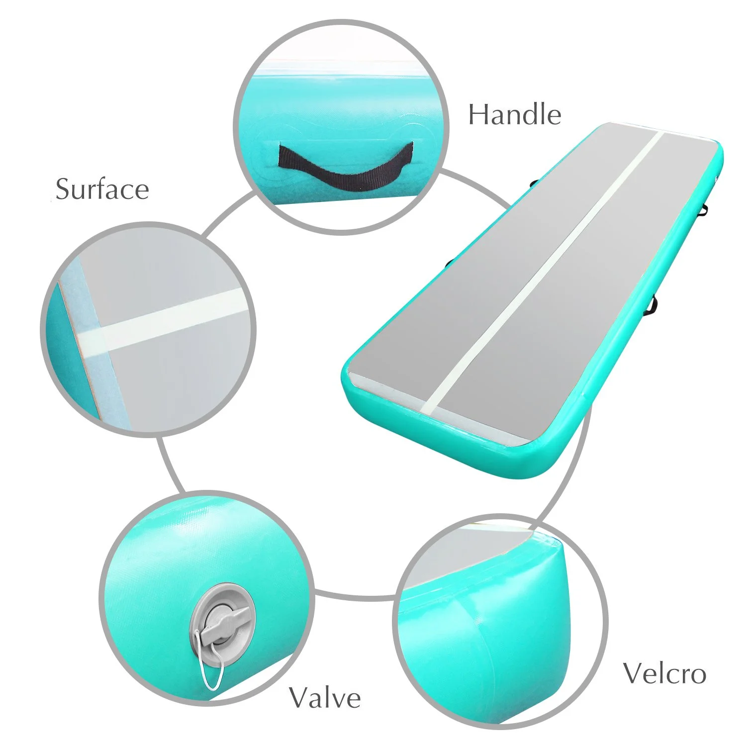 8m*2m*0.2m Air Track Floor Home Inflatable Gymnastics Tumbling Mat GYM+Pump(Green) - Image 4