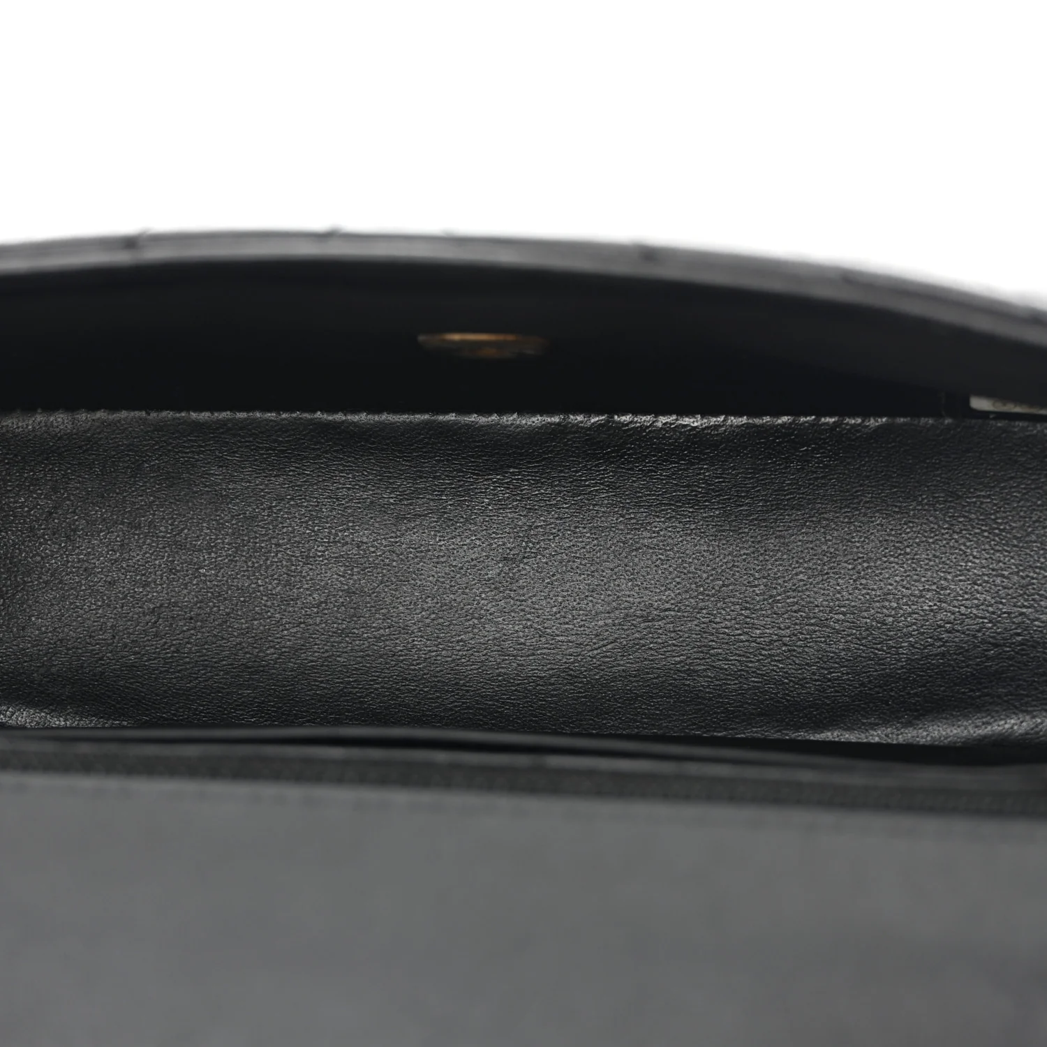 Lambskin Chevron Quilted Mini Rectangular Flap Black