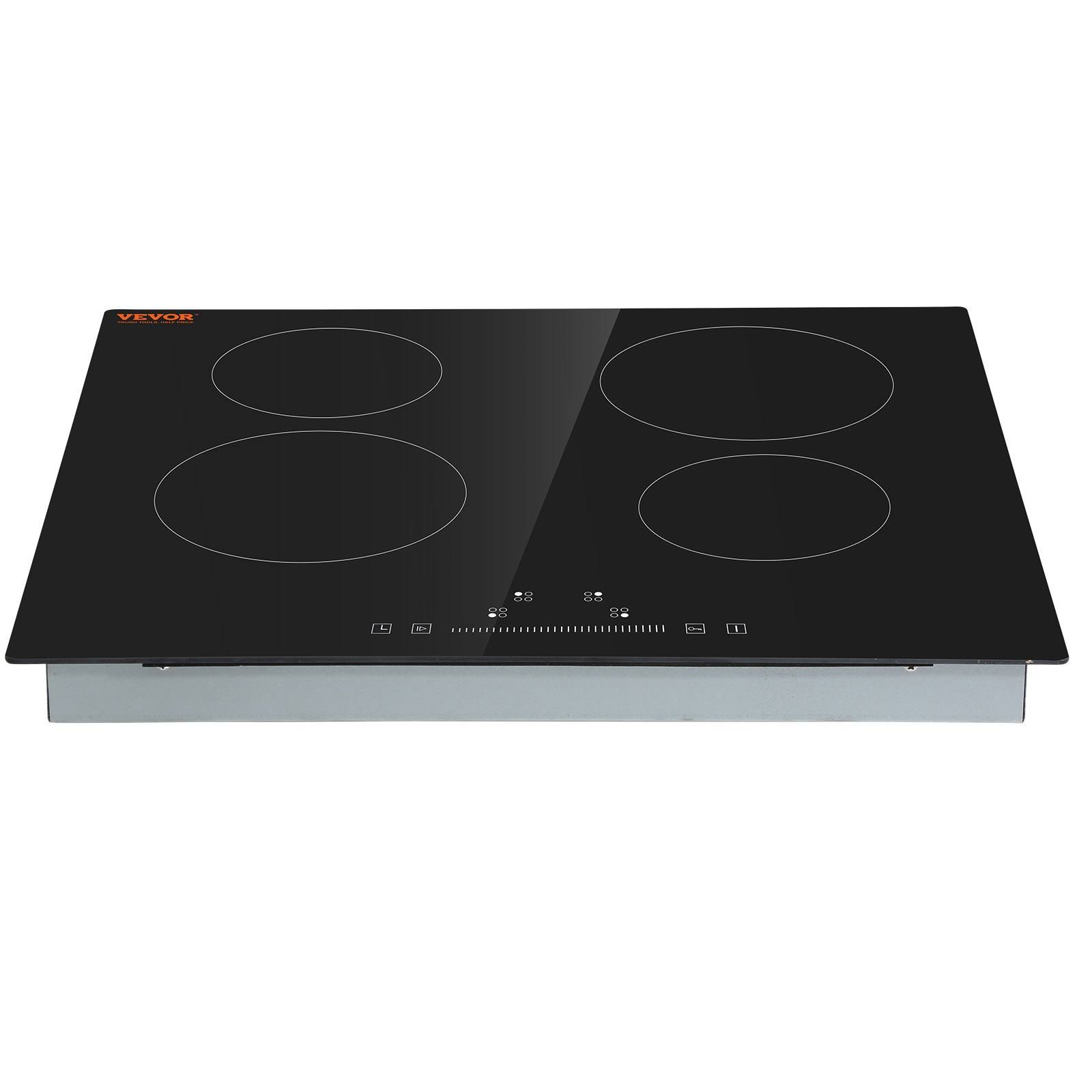 VEVOR Built in Electric Stove Top 23.2 x 20.5 inch 4 Burners 240V Glass Radiant Cooktop with Sensor Touch Control Timer & Child Lock Included 9