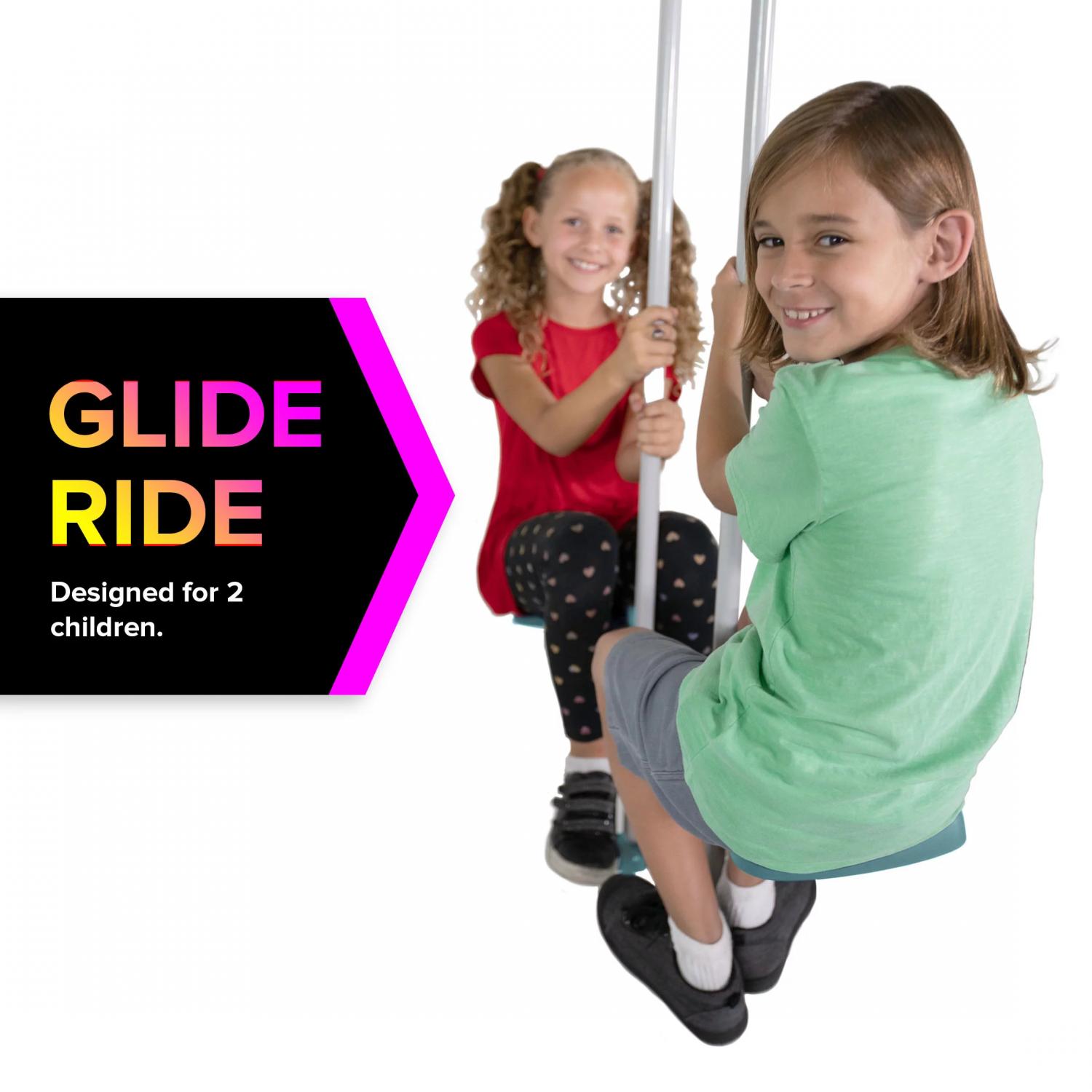 Super 8 Metal Swing Set. Rocking Horse. Saucer Swing. Glide Ride. Two Swings and Slide - Image 5