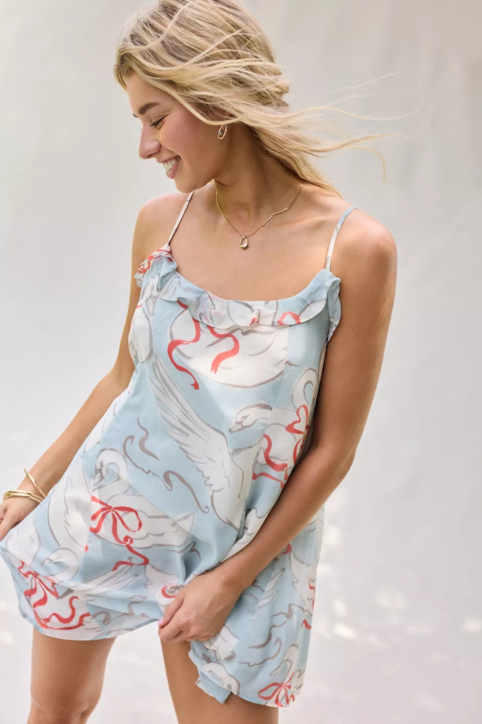 Kimchi Blue Swing Time Ruffle Babydoll Mini Dress