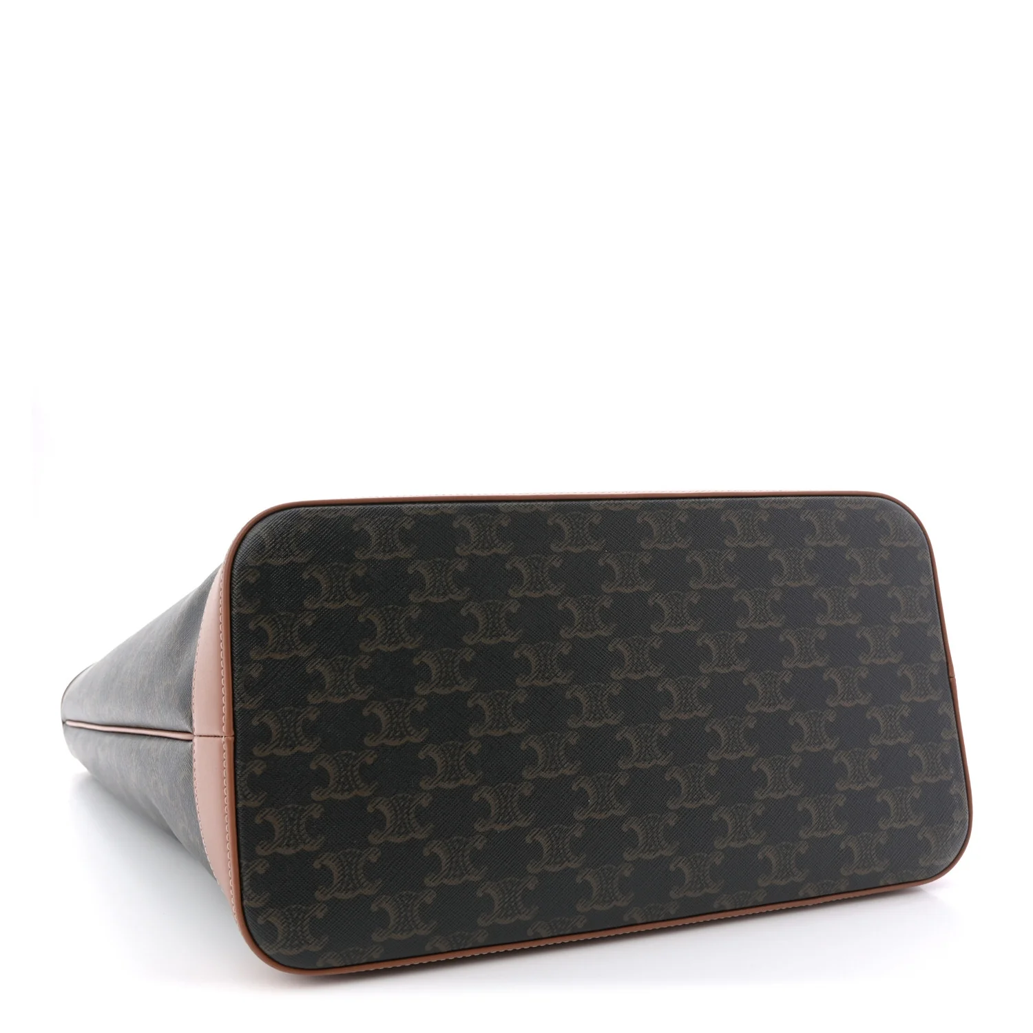 Triomphe Canvas Calfskin Medium Cabas Bag Tan