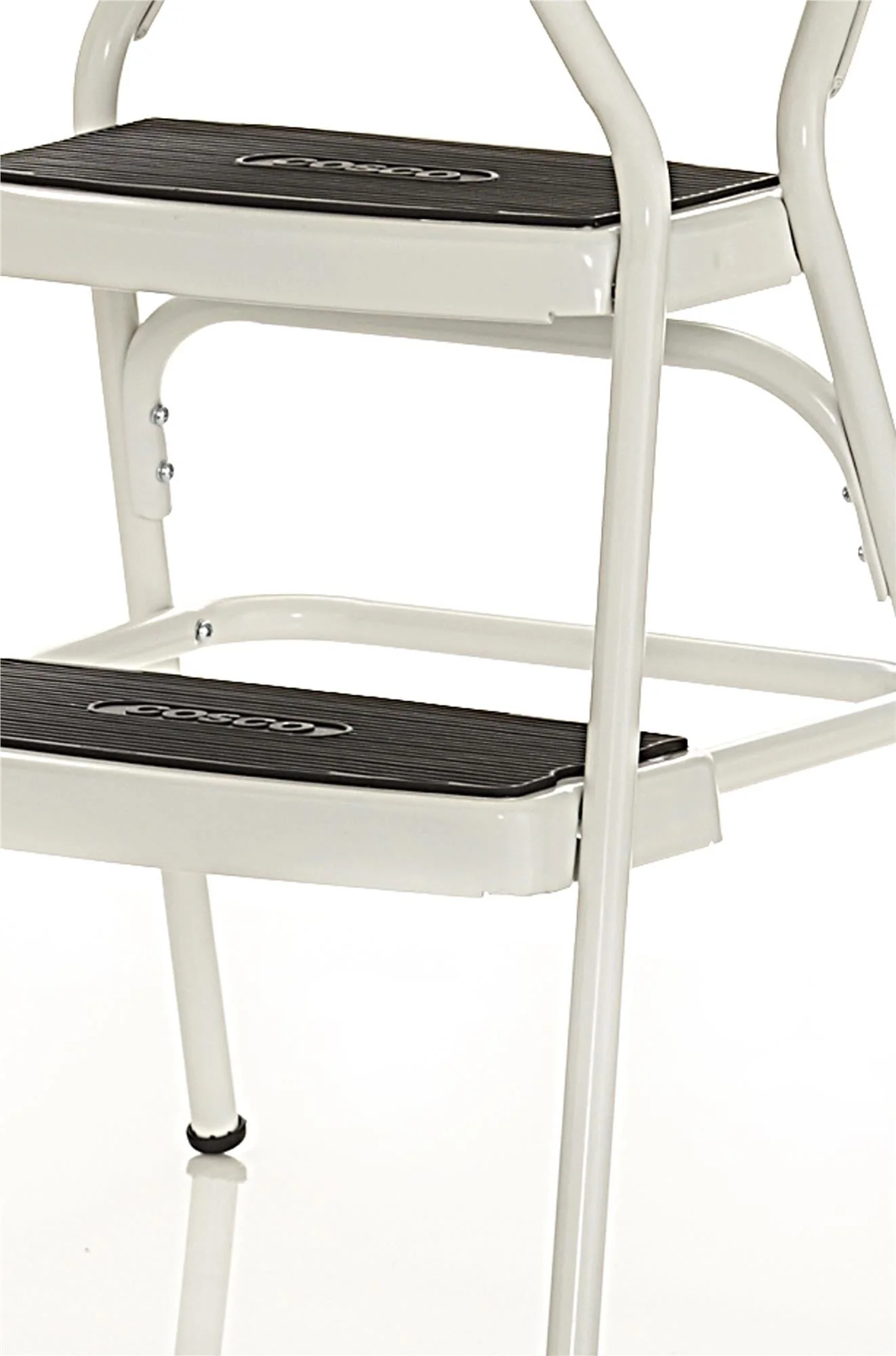 COSCO Stylaire Retro Chair + Step Stool with Flip - up Seat (White, One Pack)