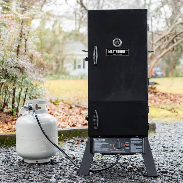 30 in Dual Fuel Propane Gas and Charcoal Smoker in Black Image 9