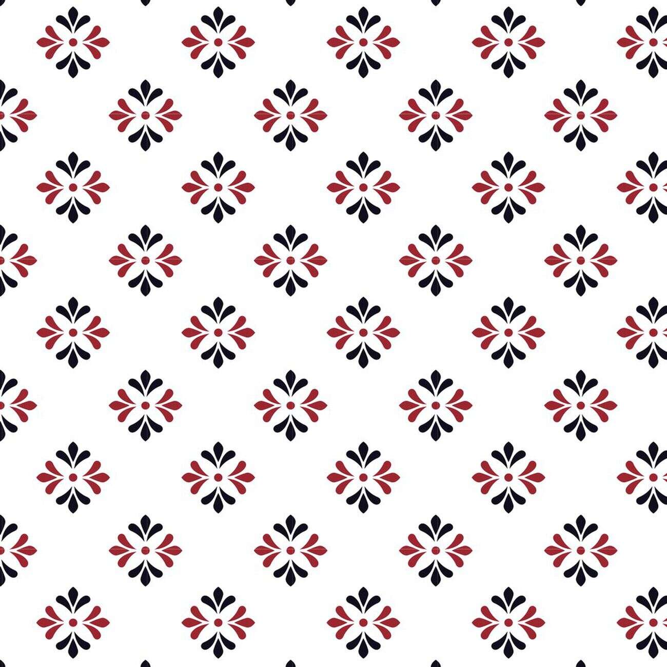 Nappe rectangulaire tissu Dakar motif fleur rouge et blanc 140x250cm