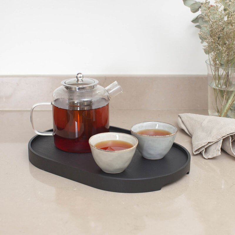 CurveLine serveringsbrett anti-slip 39x26 cm svart