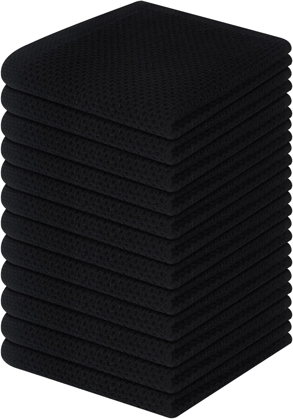 Homaxy 100% Cotton Waffle Weave Kitchen Dish Cloths 6-Pack, Dark Grey