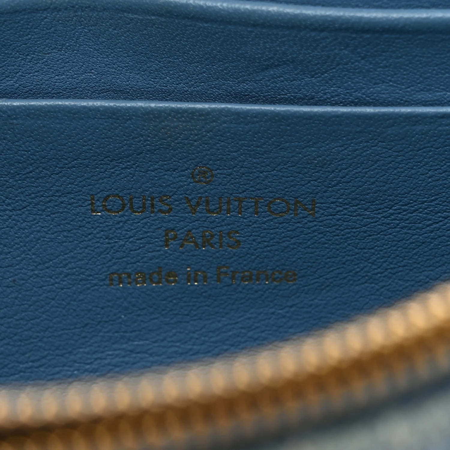 Embroidered Monogram Denim New Wave Chain Pochette Blue