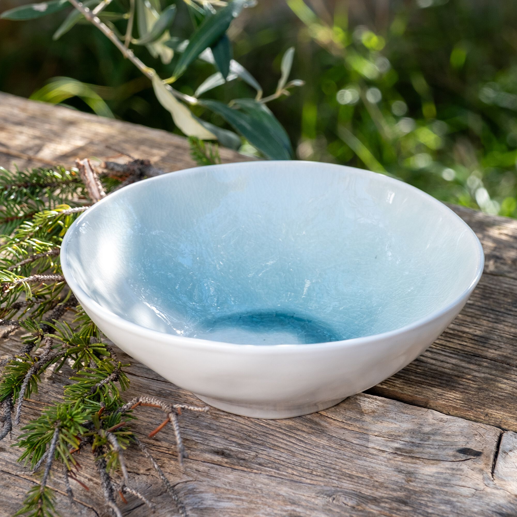 AZURIA - Assiette creuse en grès D20cm - bleu