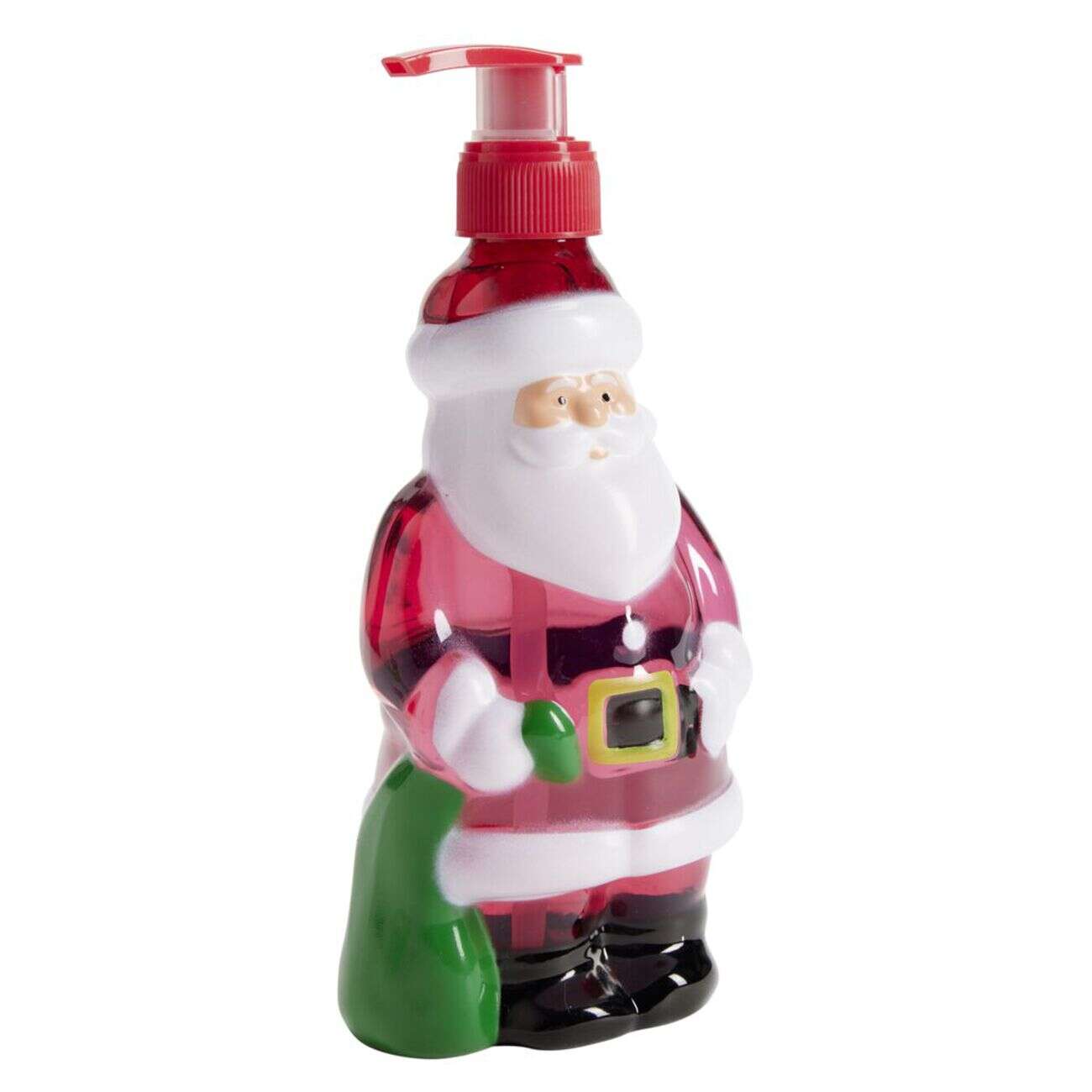 Savon mains liquide flacon Père Noël plastique rouge et blanc 340ml