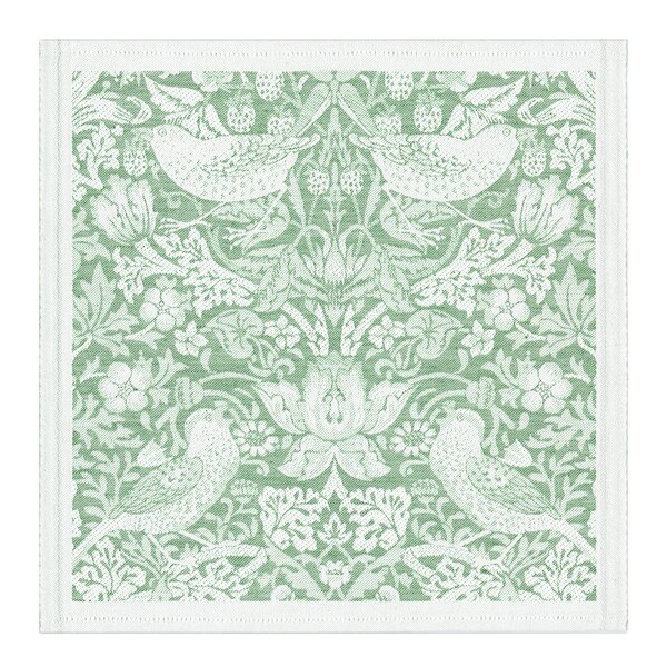 William Morris Strawberry Thief serviett/småduk 35x35 cm grønn
