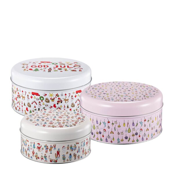 Anette Moi kakeboks 3 stk 17 + 20 + 22,5 cm Juledekor