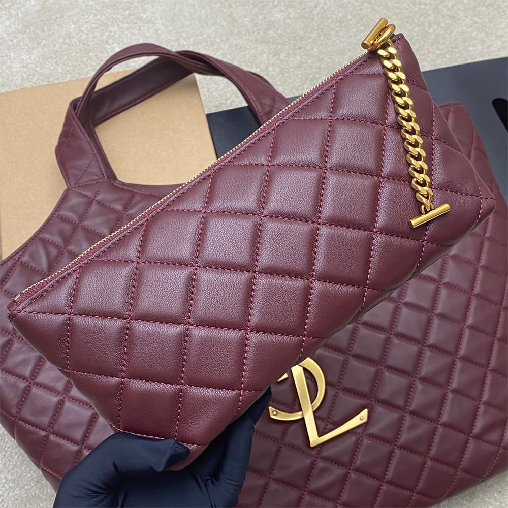 YSL ICARE MAXI SHOPPING BAG IN QUILTED LAMBSKIN(HIGH-END GRADE)
