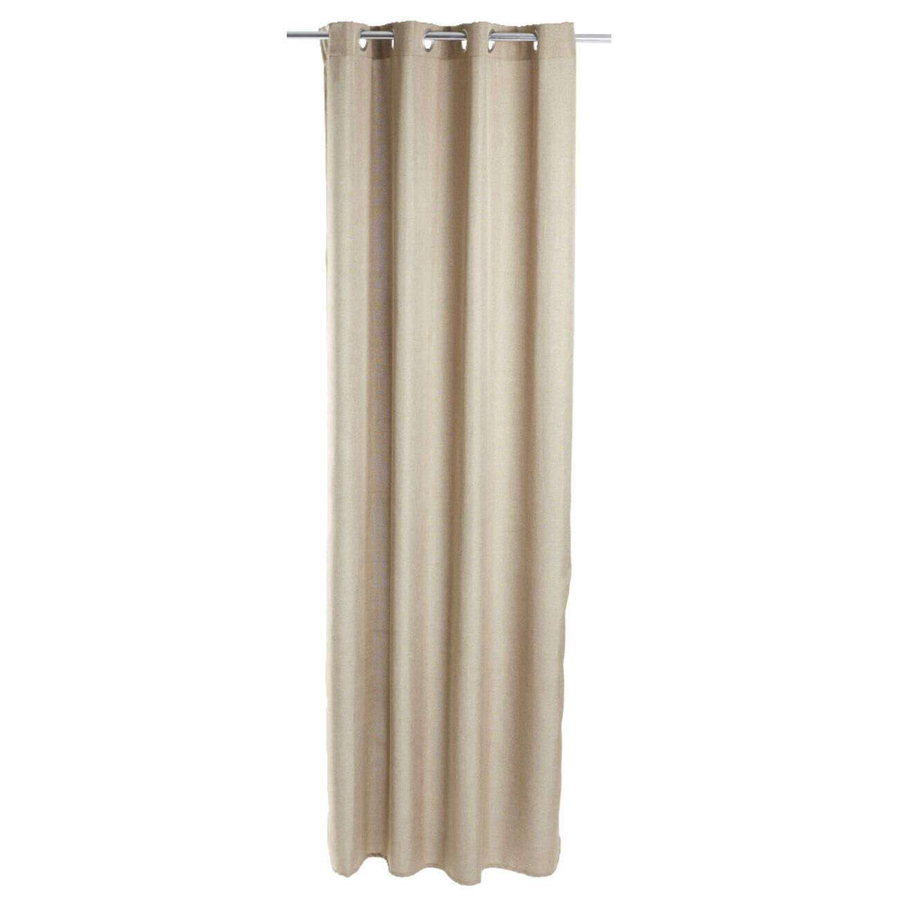 Rideau occultant à oeillets effet lin 140x240cm - 2 coloris beige ou gris