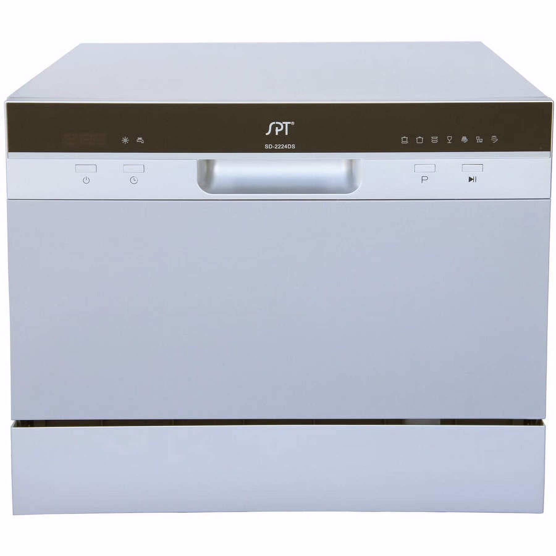 6 Place Settings Silver Countertop Dishwasher with Delay Start and LED display(Silver, Black)