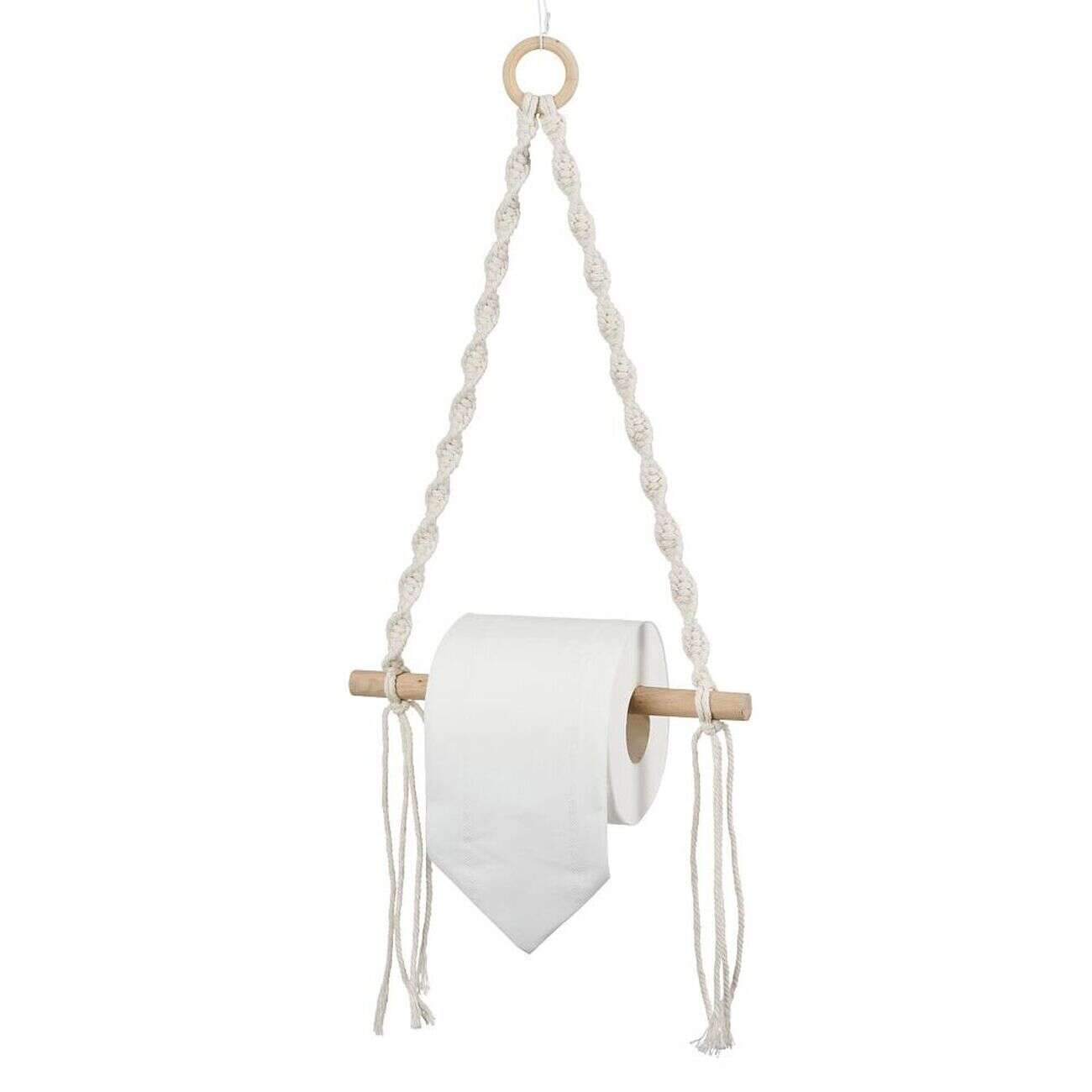 Dérouleur papier WC macramé 20xH54cm