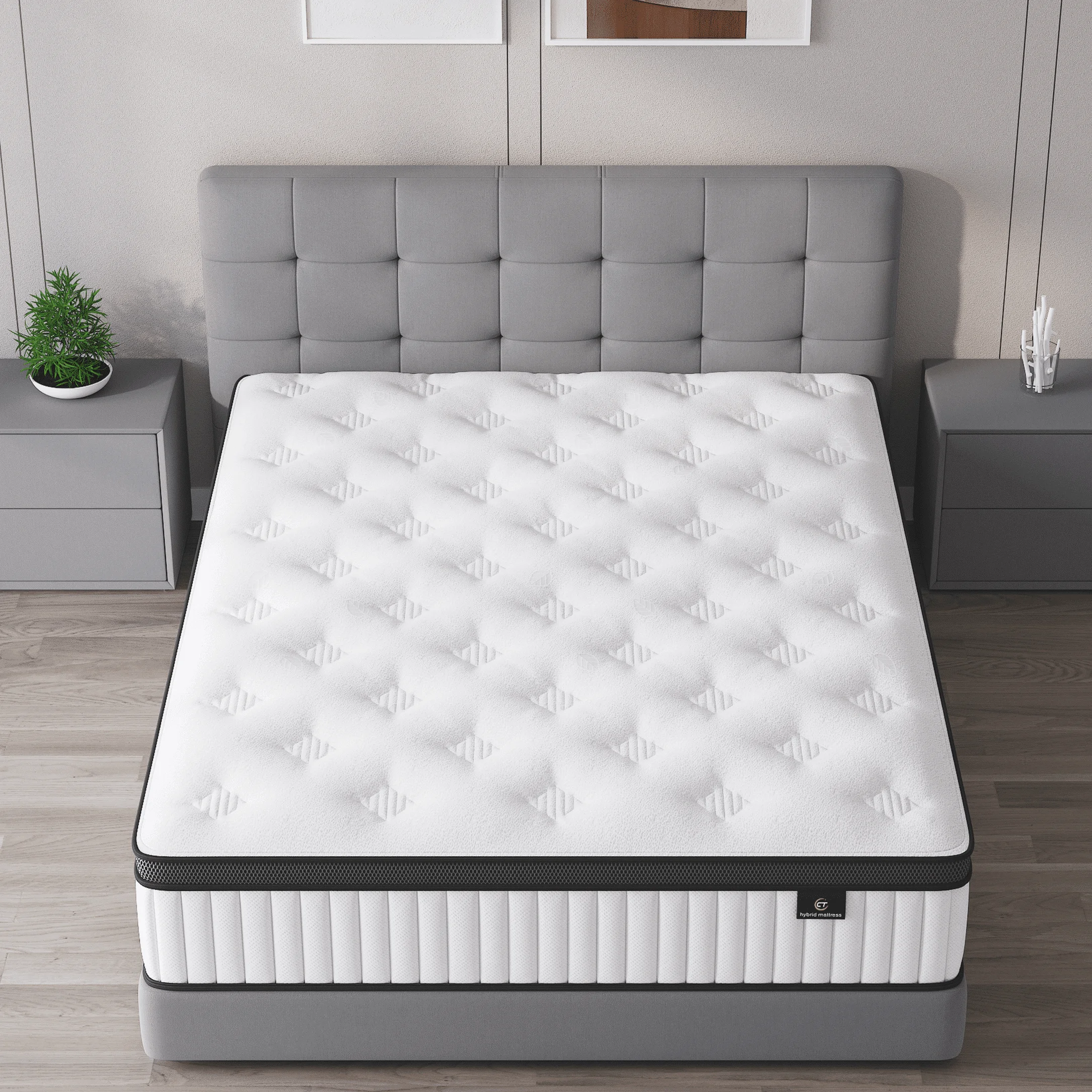 Madevos Full Mattress in a Box, 12 in Memory Foam Individual Pocket Spring Hybrid Mattress - Medium Firm Support with Soft & Breathable