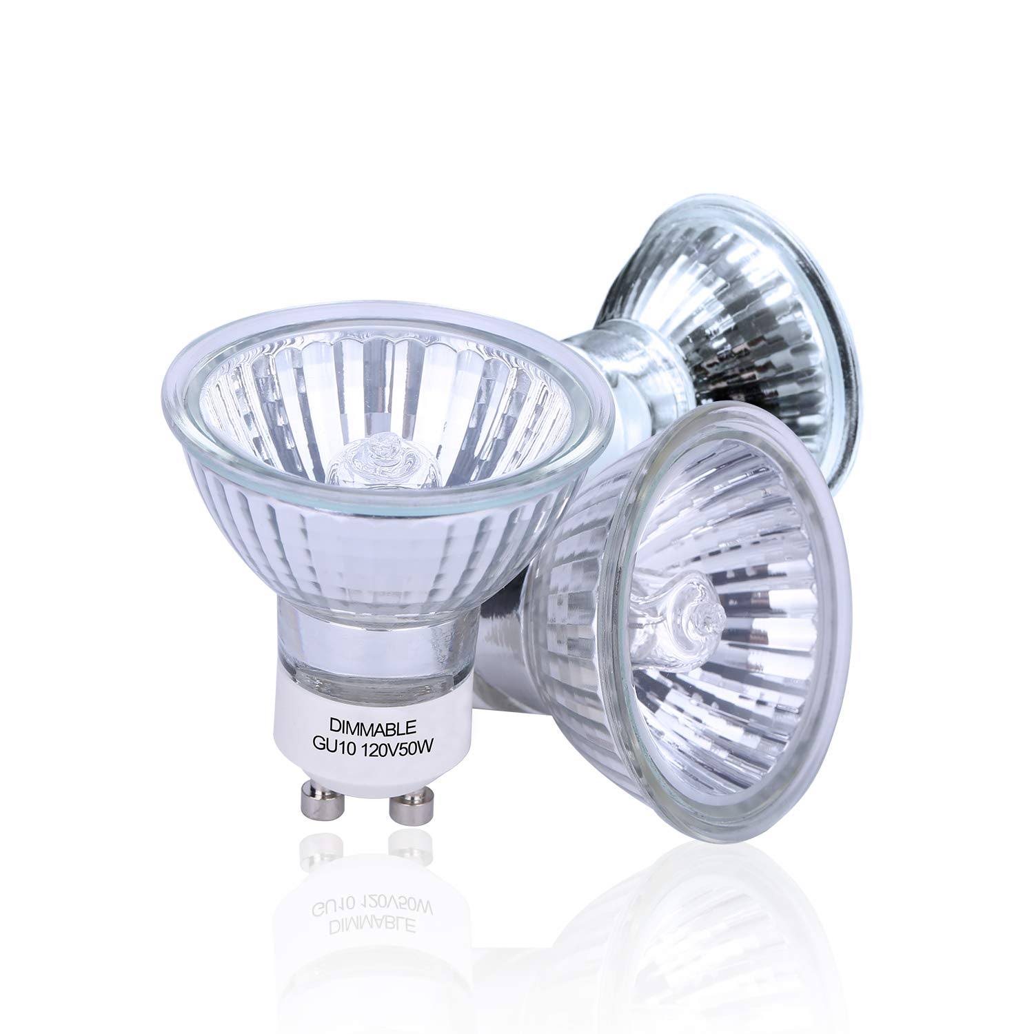 Ledesign 50 Watt GU10 Halogen Bulb, MR16 GU10 Base 120-Volt Light Bulb, Halogen 50W 120V MR16 Flood Light Bulbs,3-Pack