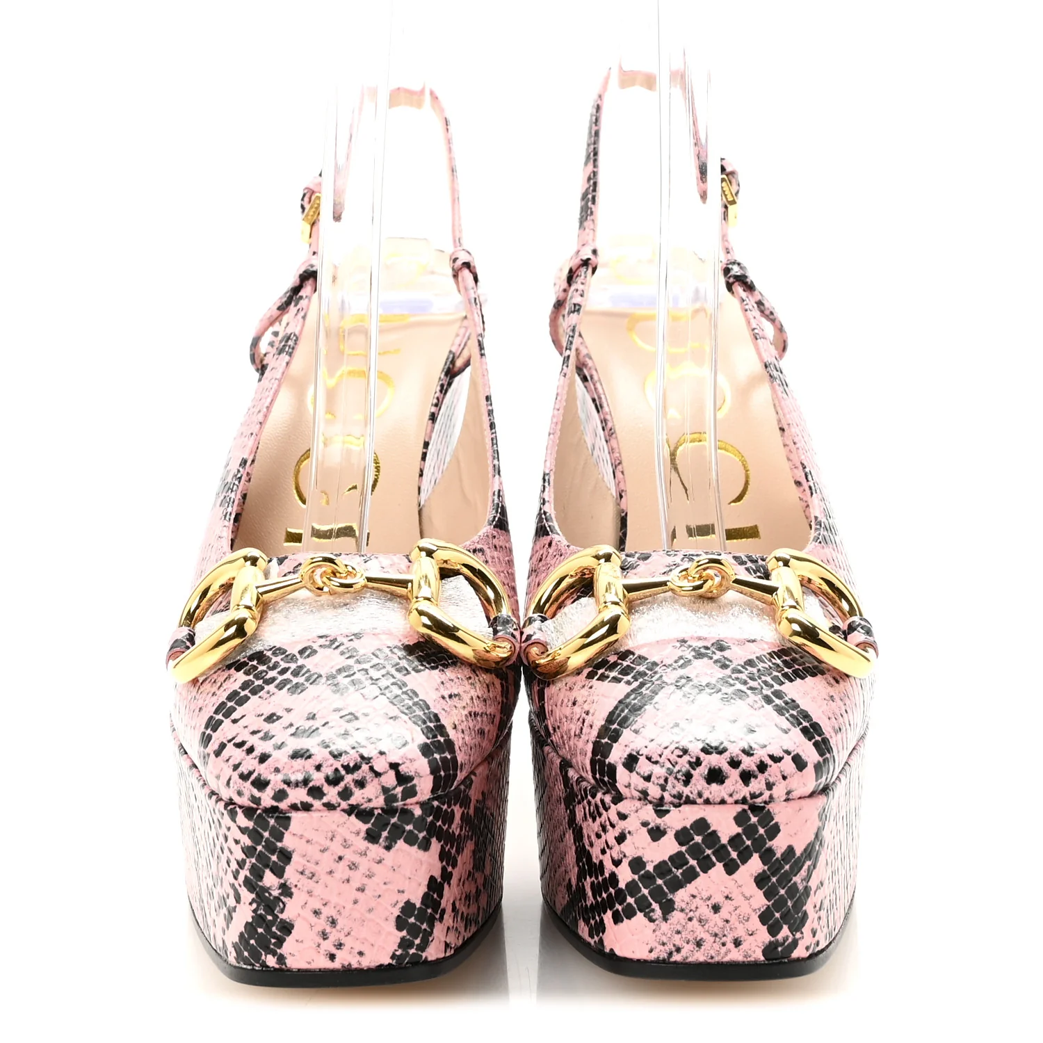 Calfskin Python Print Horsebit Platform 35/120mm Slingback Pumps 35 Wild Rose