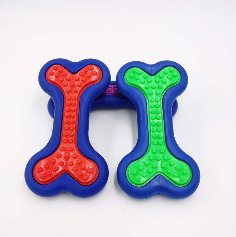 Pet Supplies Dog Toy  Teeth Grinding  Plastic Rubber Pet Toy Bone