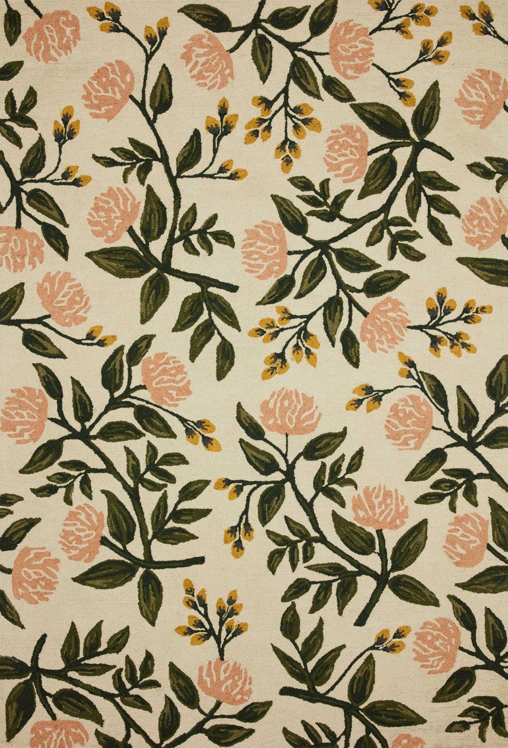 Rifle Paper Co. x Loloi Joie Hooked Blush Rug Size: 18