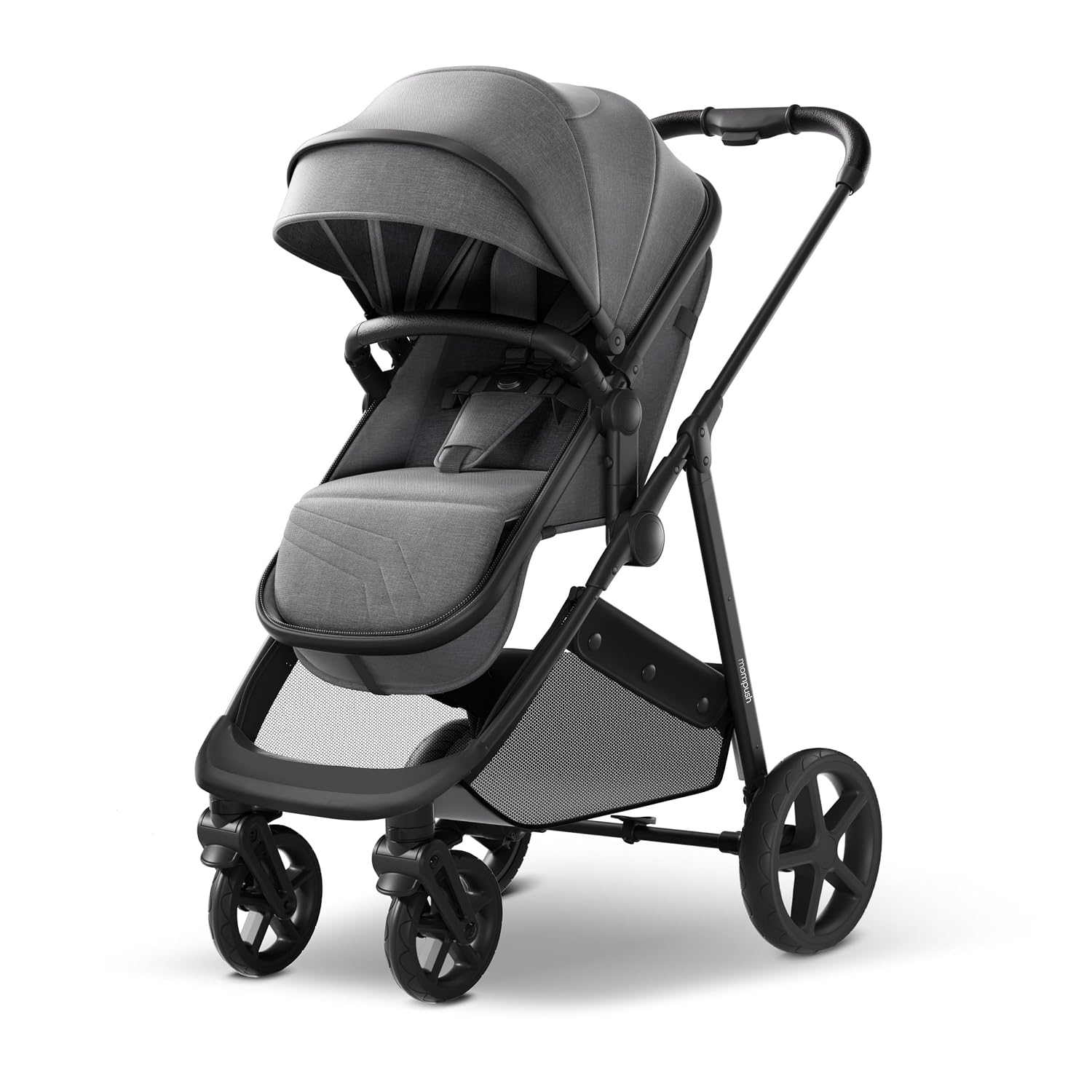 Mompush Wiz 2-in-1 Bassinet Stroller Reversible Seat, One-Hand Fold, Sage
