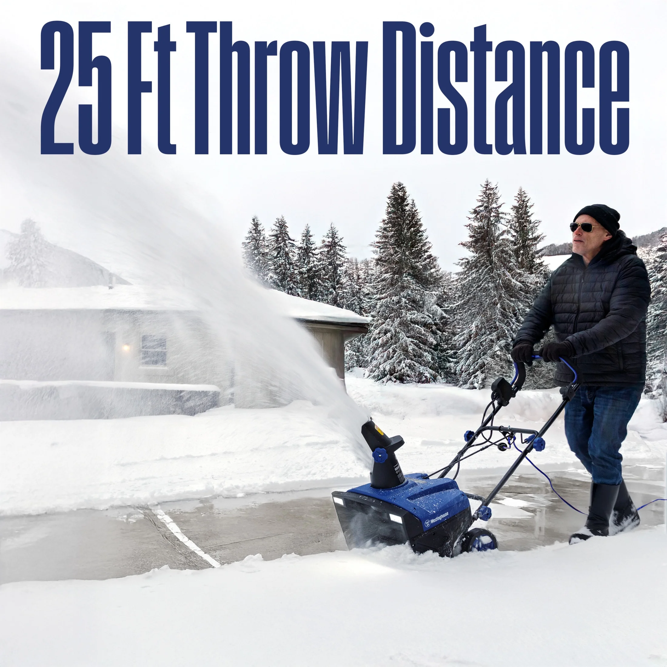 Westinghouse Wsnow20 Corded Snow Blower 20 in, Steel Auger, Dual LED Lights, 1800 Watt Motor, Electric Snow Blower with 25ft Throwing Distance, Plows 680 lb/Min, Adjustable Chute