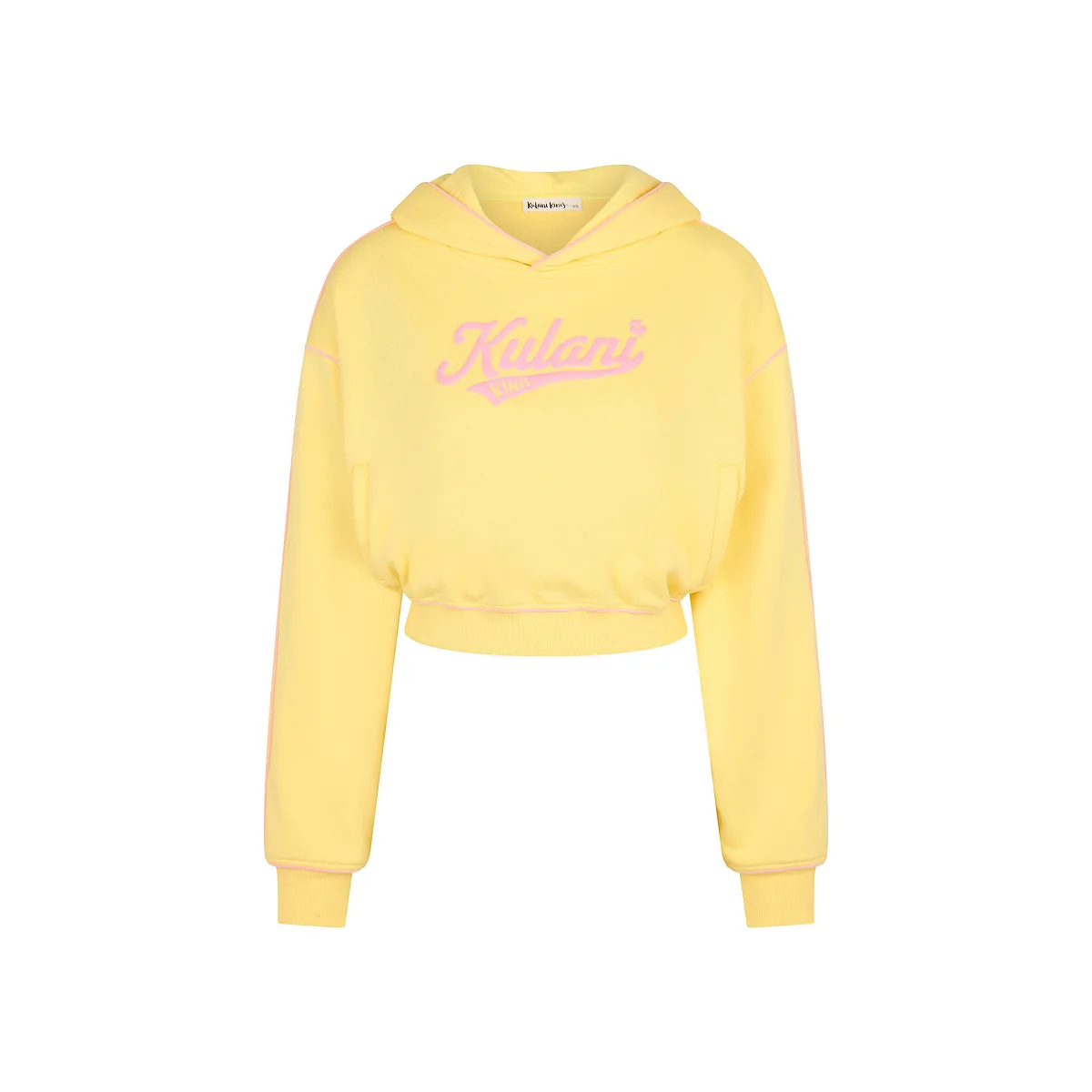 Puff Paint Cropped Hoodie - Custard Cloud