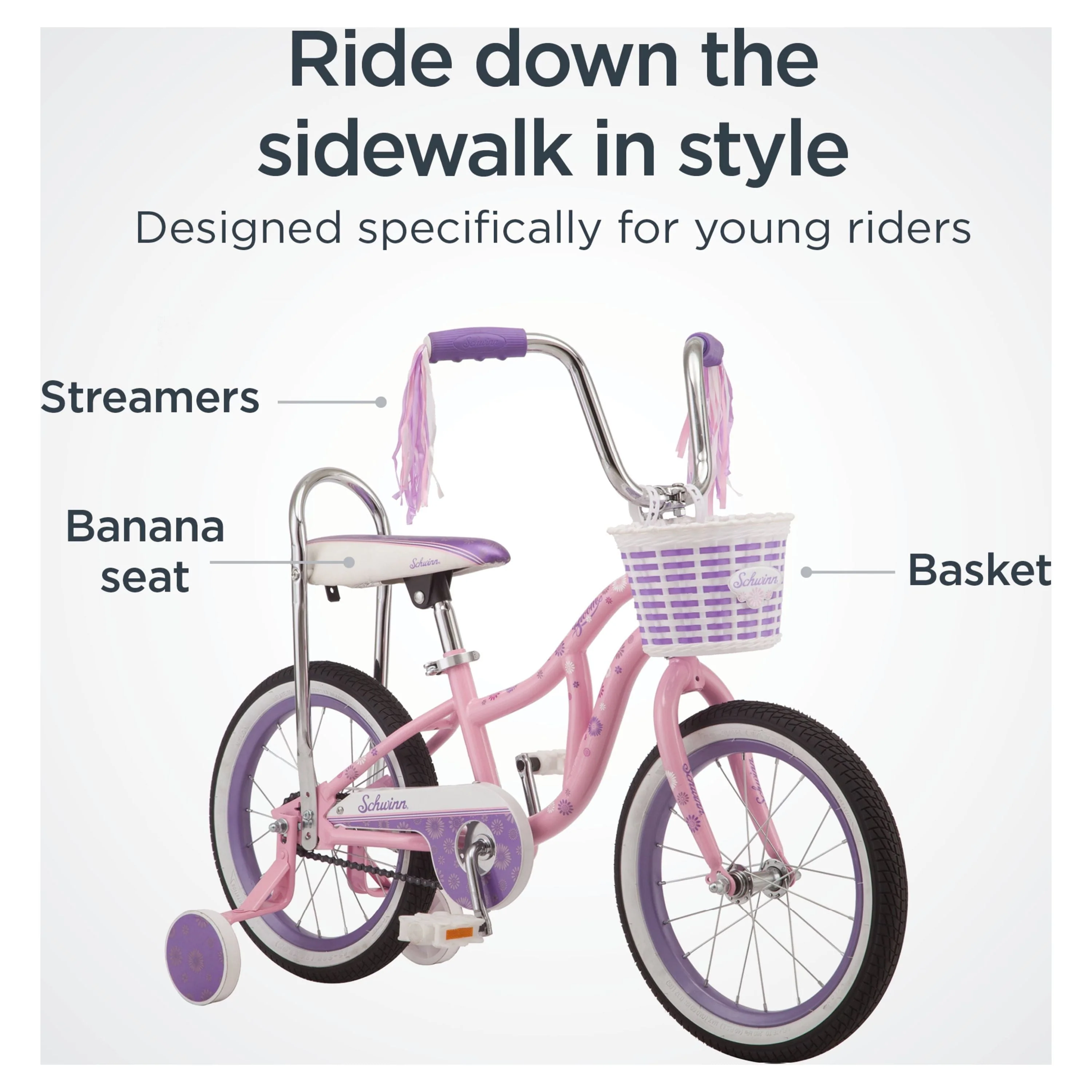 16" Bloom Kid's Bike with Training Wheels, Pink Image 3