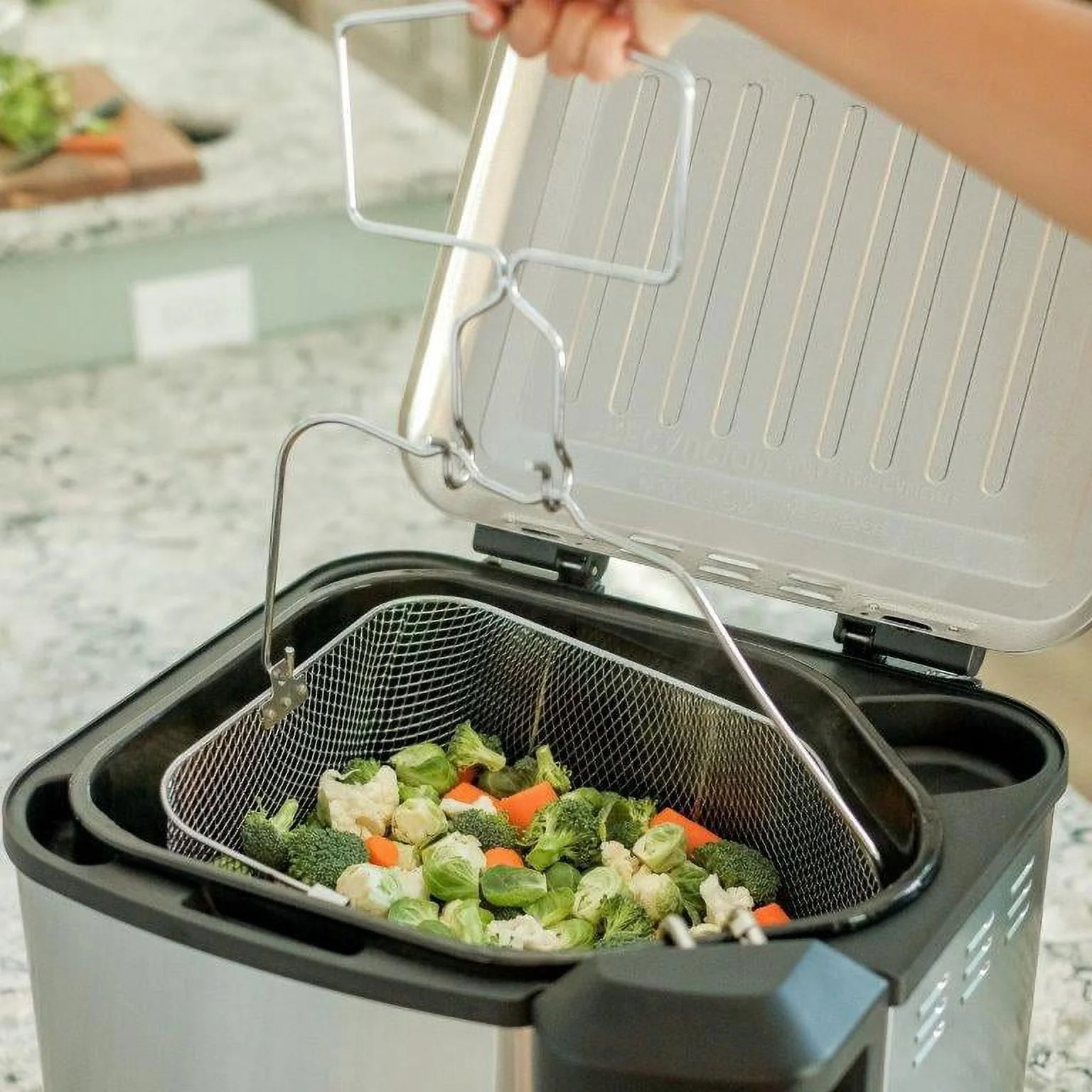10 Liter XL Electric Fryer, Boiler, Steamer in Silver(10 Liter) - Image 8