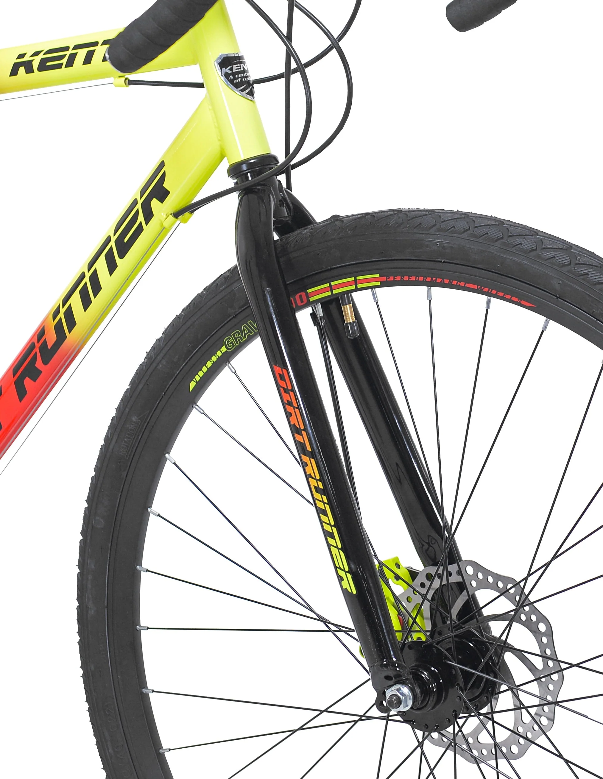 700c Dirt Runner Men's Gravel Bike, 14 Speed, Neon Red / Orange - Image 4